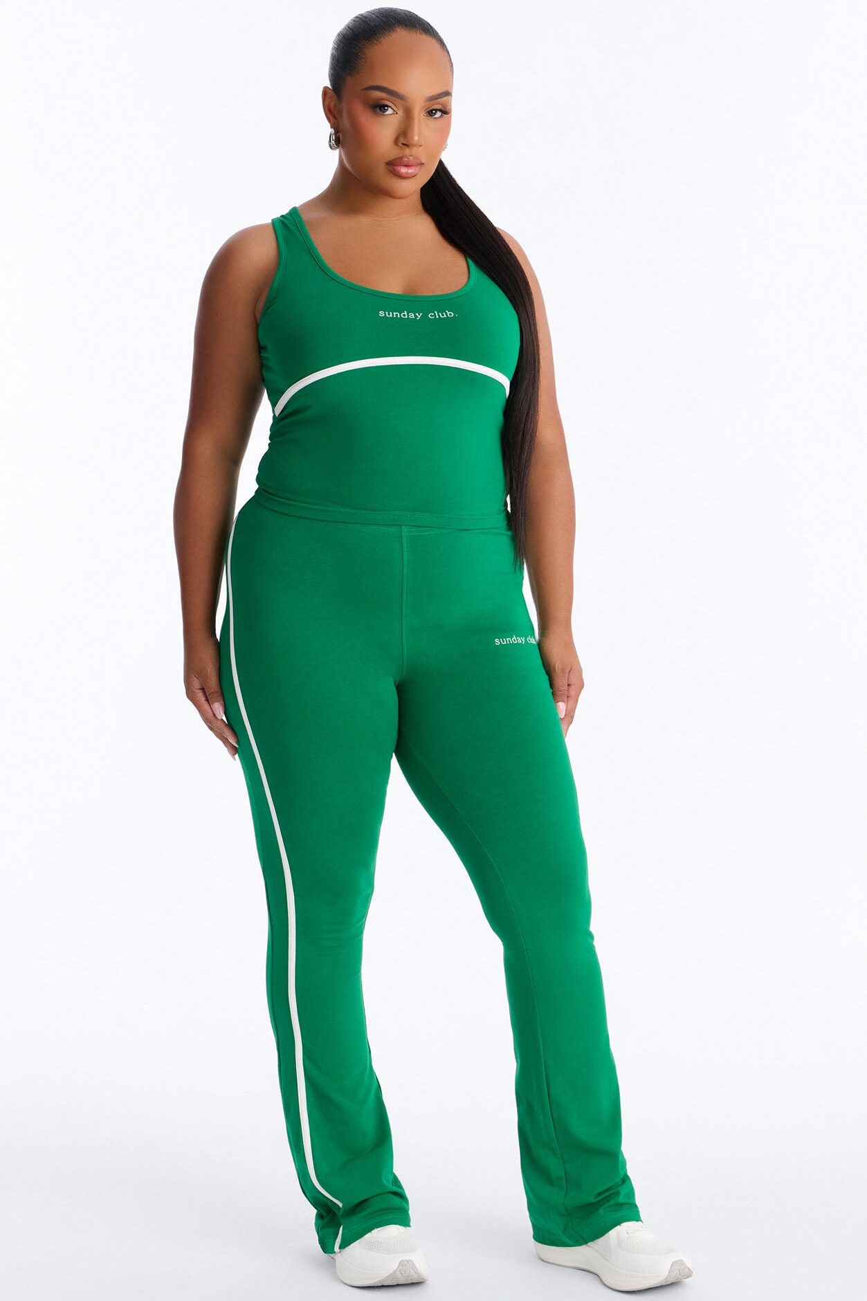 Sunday Club Flare Pant Set - Kelly Green