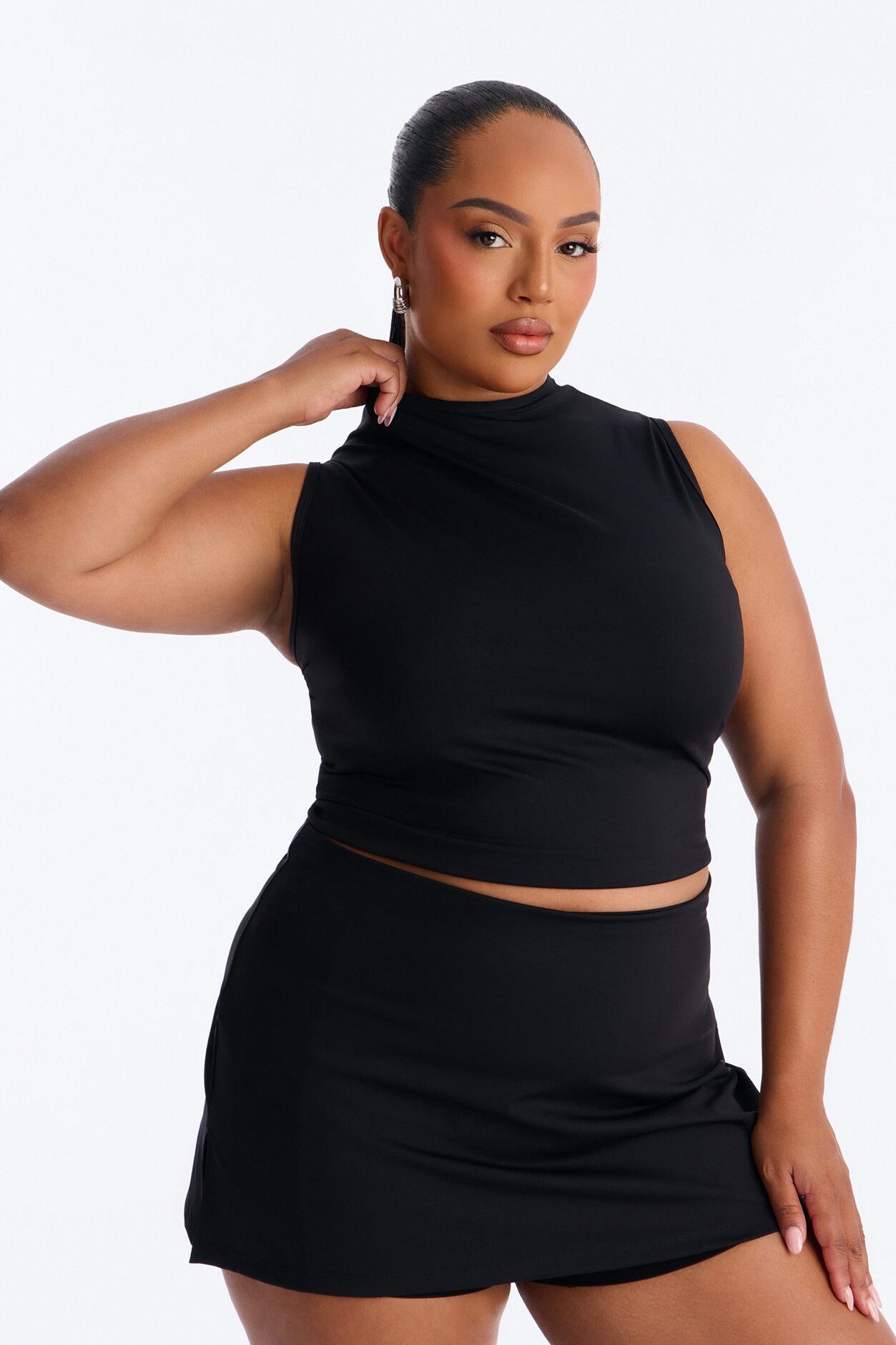 Sadie Sleeveless Skirt Set - Black