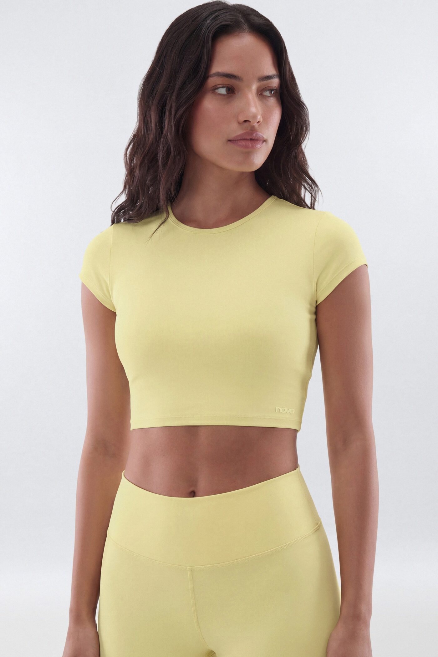 CloudForm™ Cap Sleeve Active Crop Top - Yellow