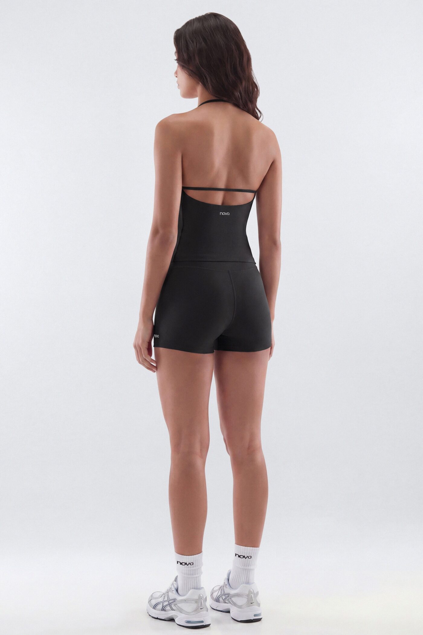 AirSculpt™ V-Neck Strappy Sports Top - Black