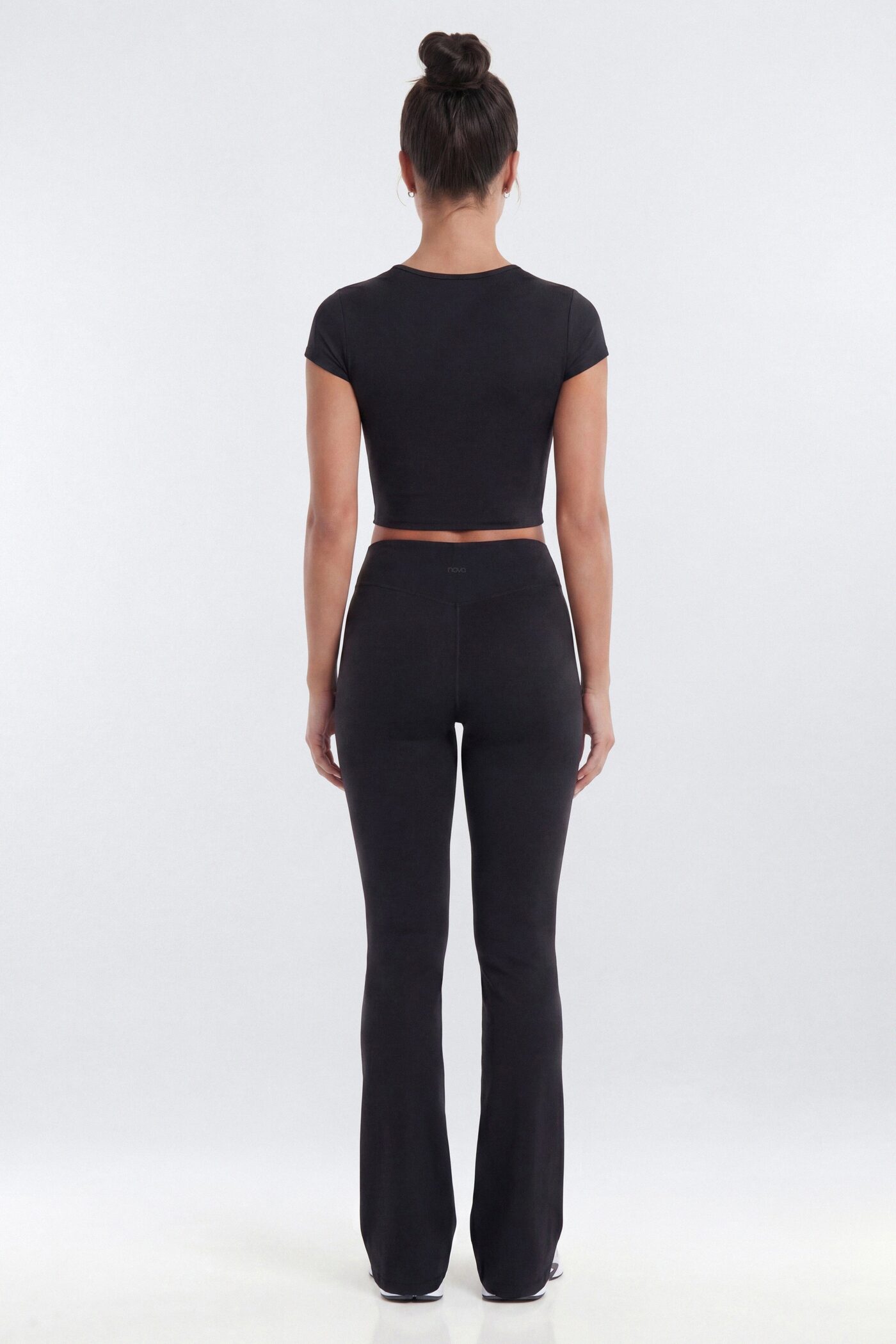 CloudForm™ Cap Sleeve Active Crop Top - Black