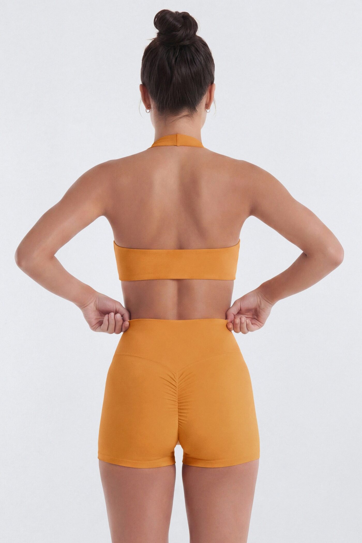 CloudForm™ Scoop Neck Active Halter Top - Tangerine