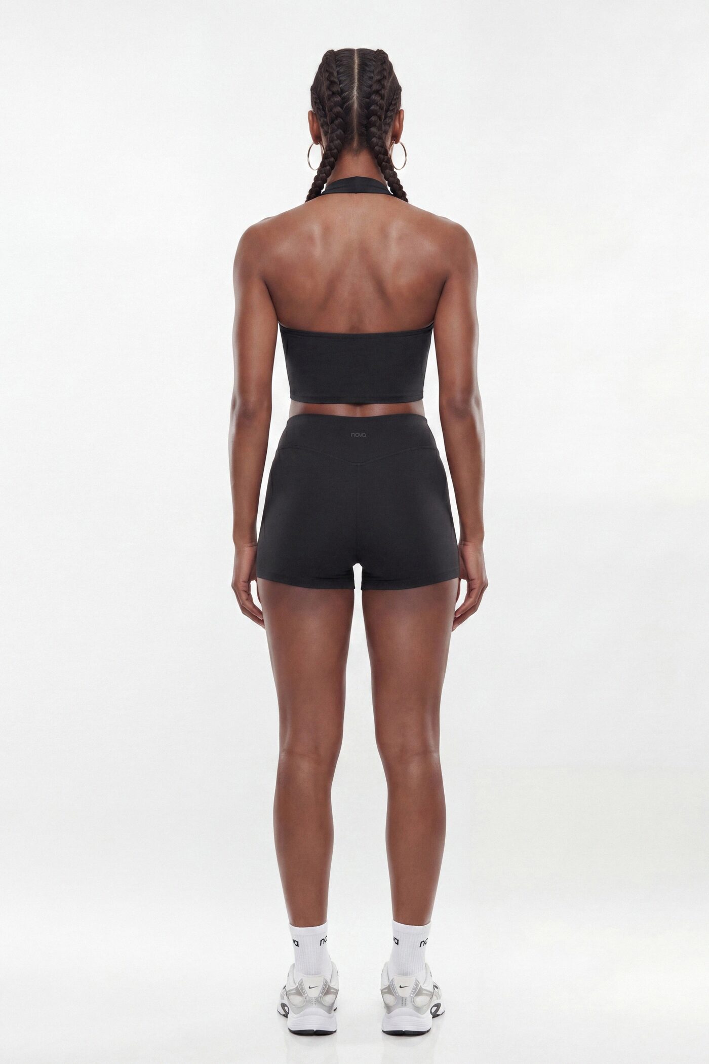 CloudForm™ Scoop Neck Active Halter Top - Black