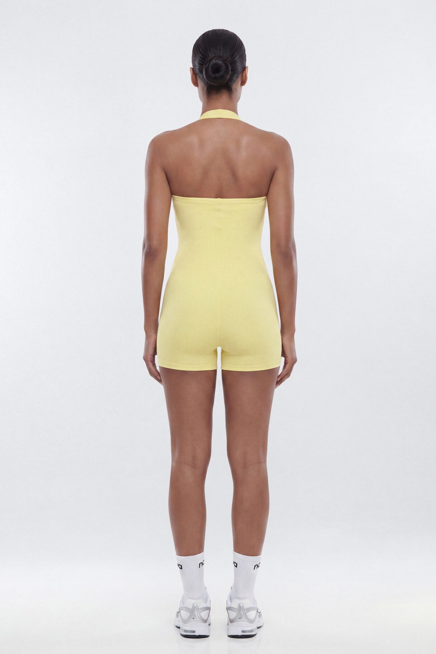 CloudForm™ 3″ Halter Romper - Yellow