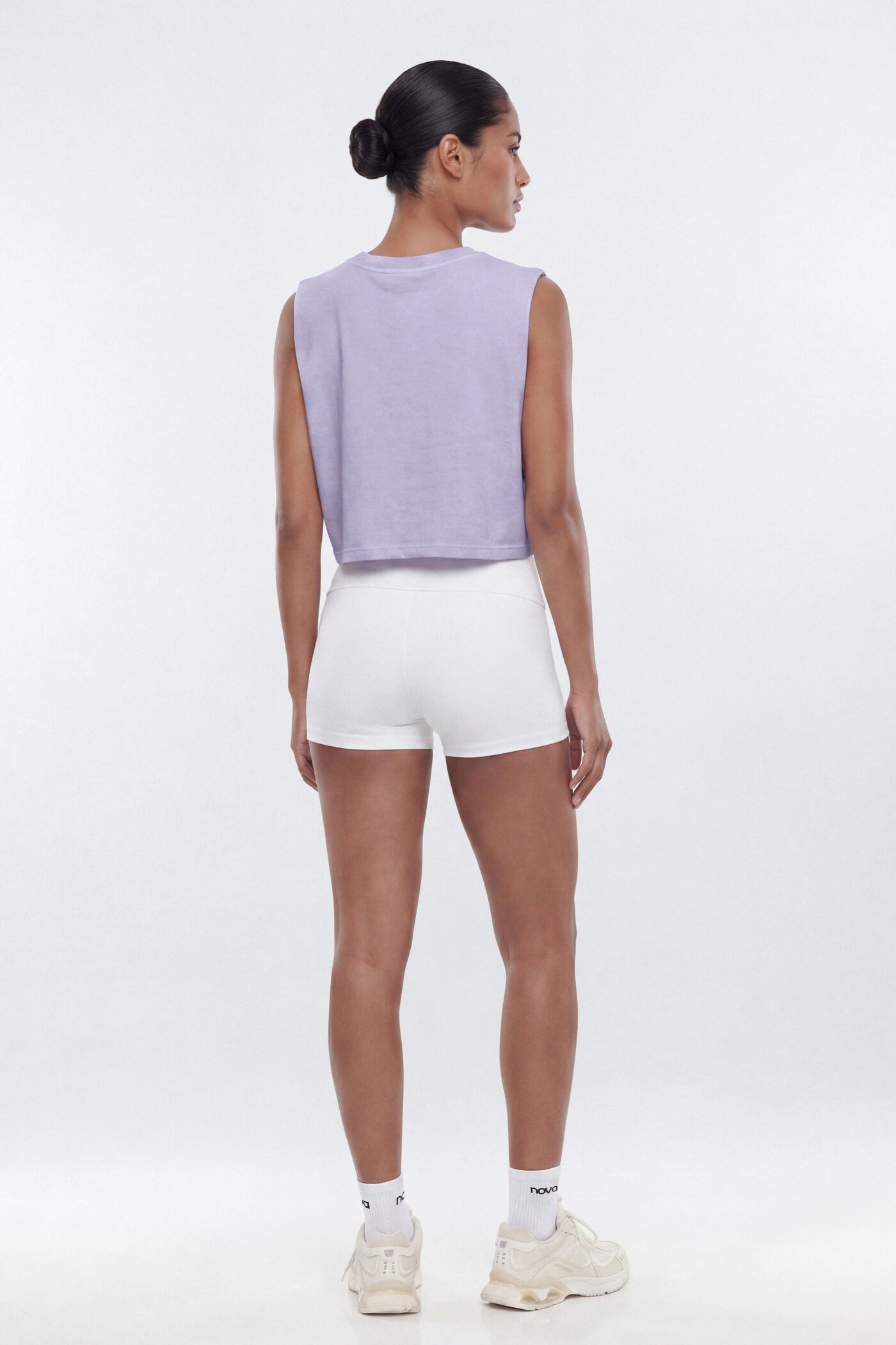 Cotton Jersey Muscle Tank Top - Dusty Lavender