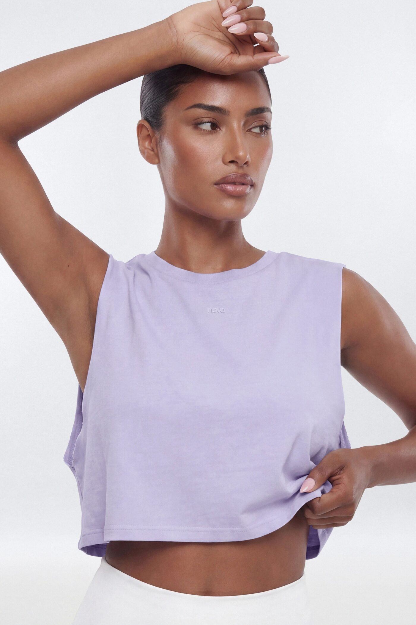 Cotton Jersey Muscle Tank Top - Dusty Lavender
