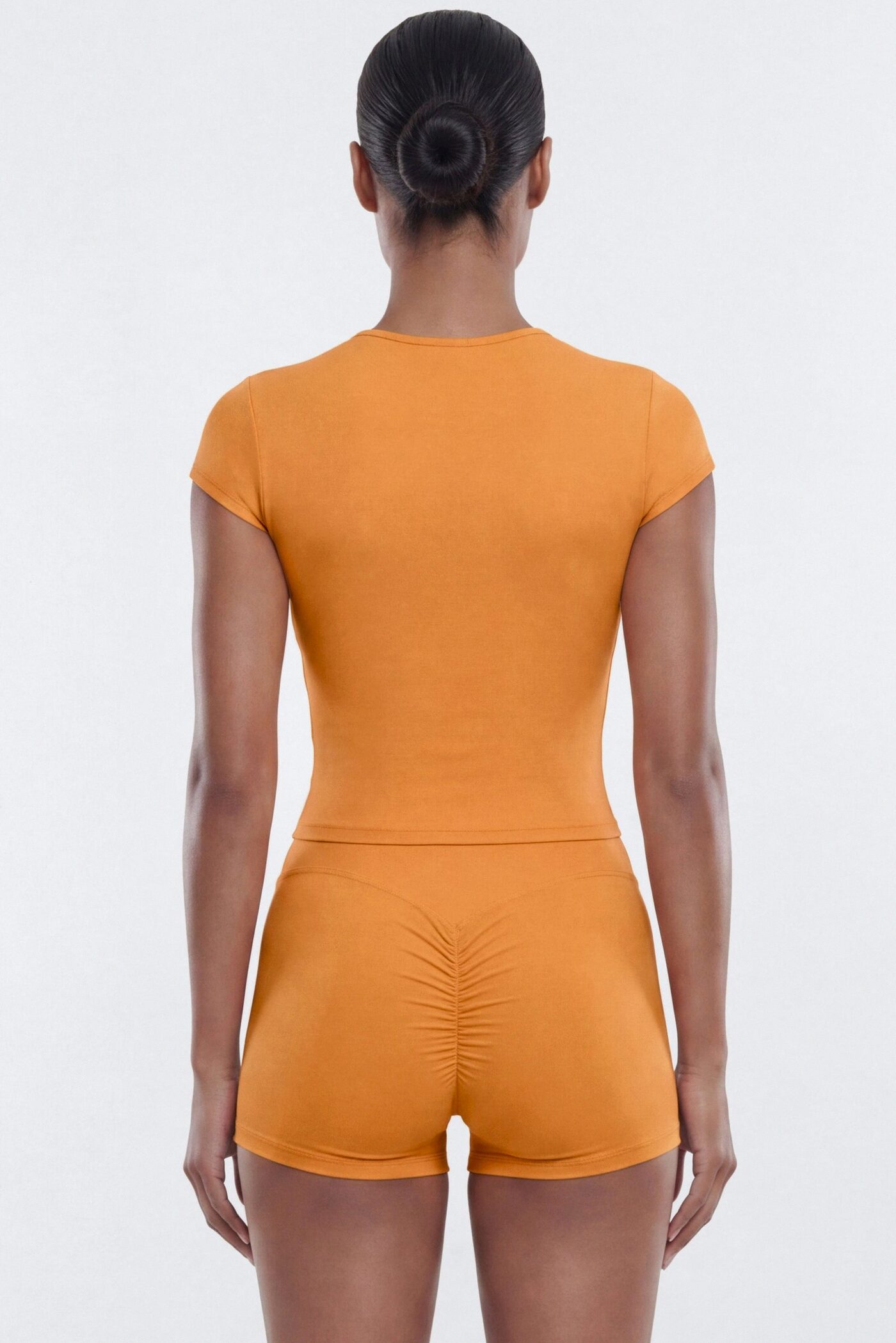 CloudForm™ Cap Sleeve Active Crop Top - Tangerine