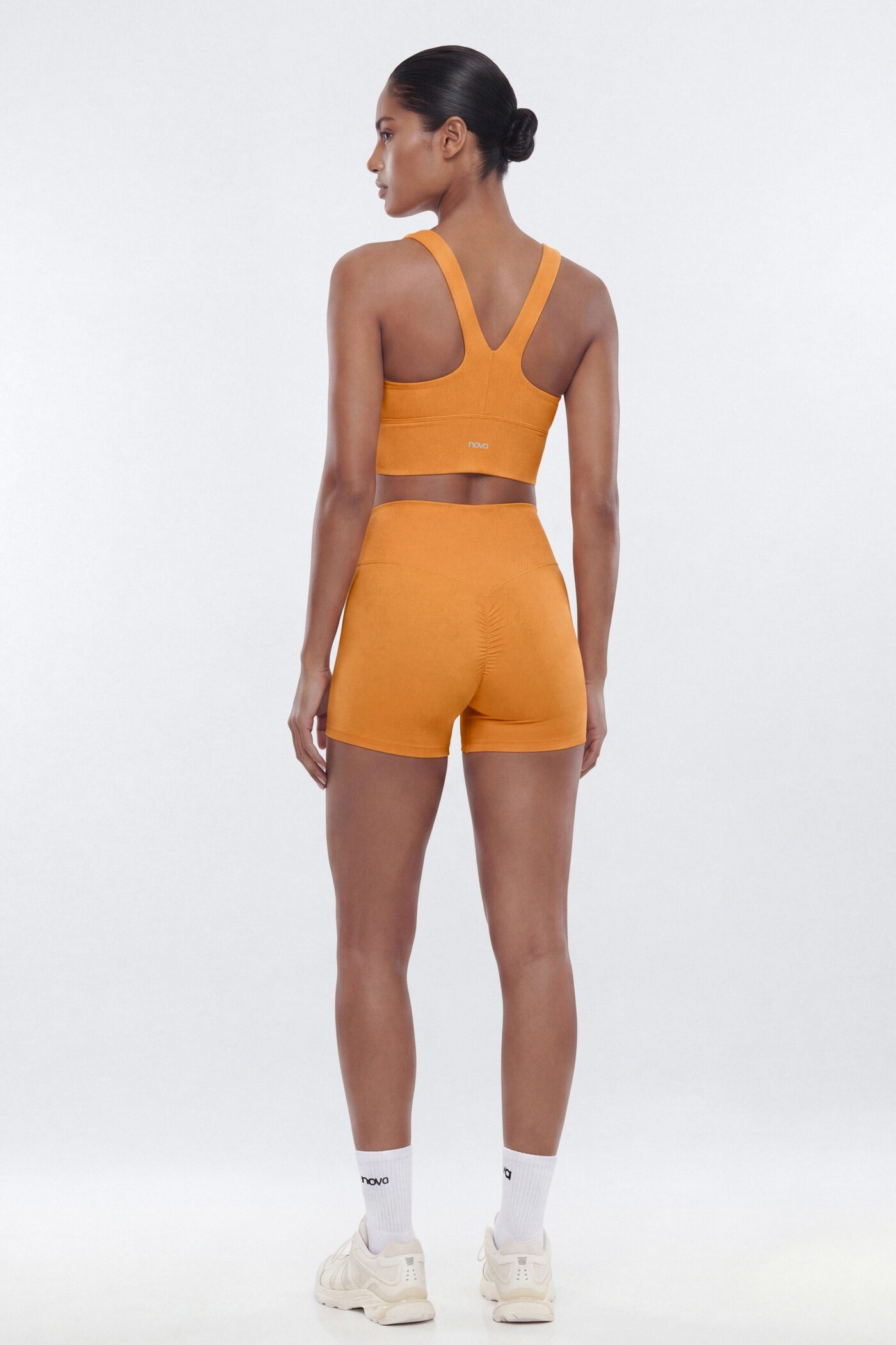 CloudForm™ Ruched Sports Bra - Tangerine
