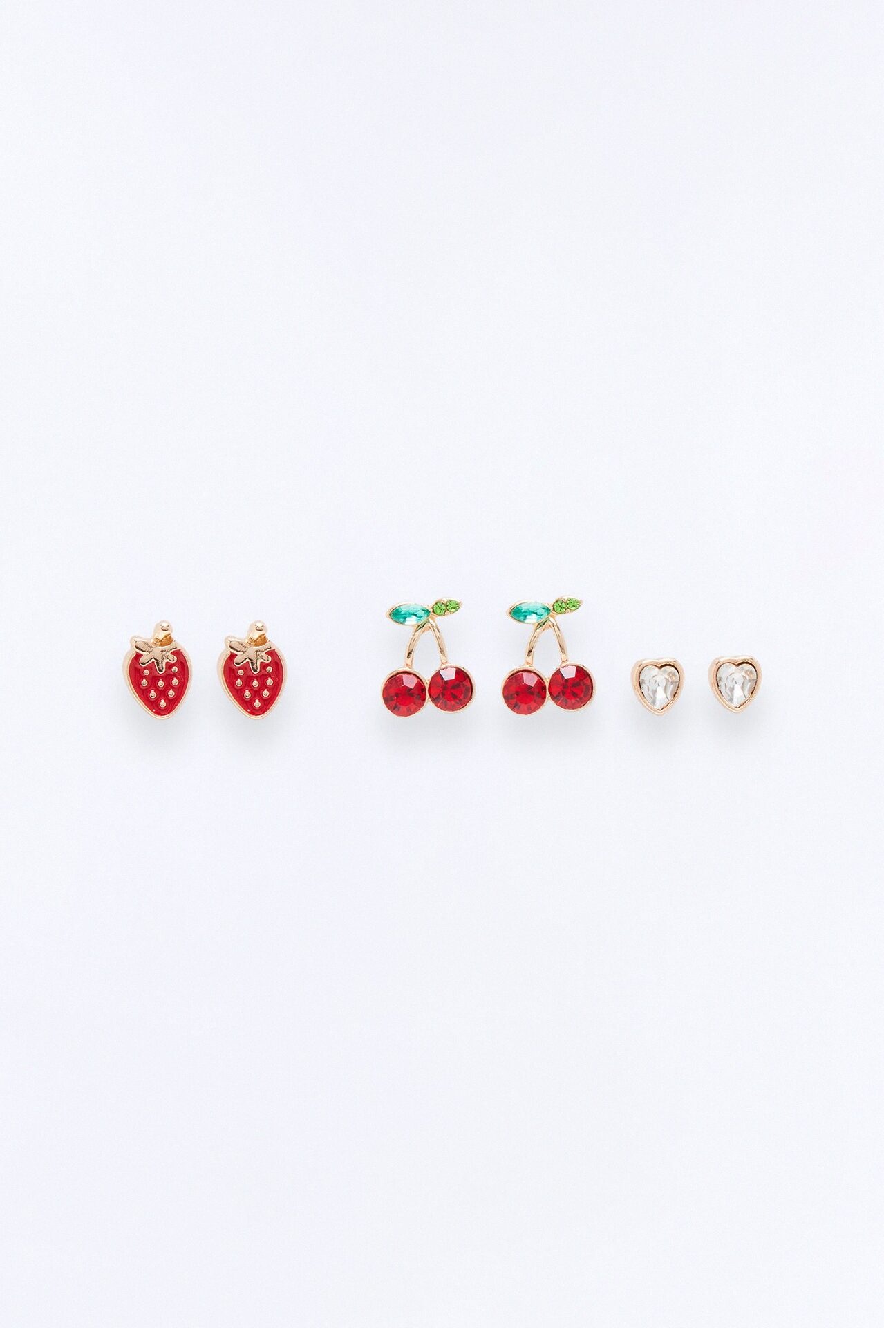 Fruit Crush 3 Pair Earring Set - Red/combo