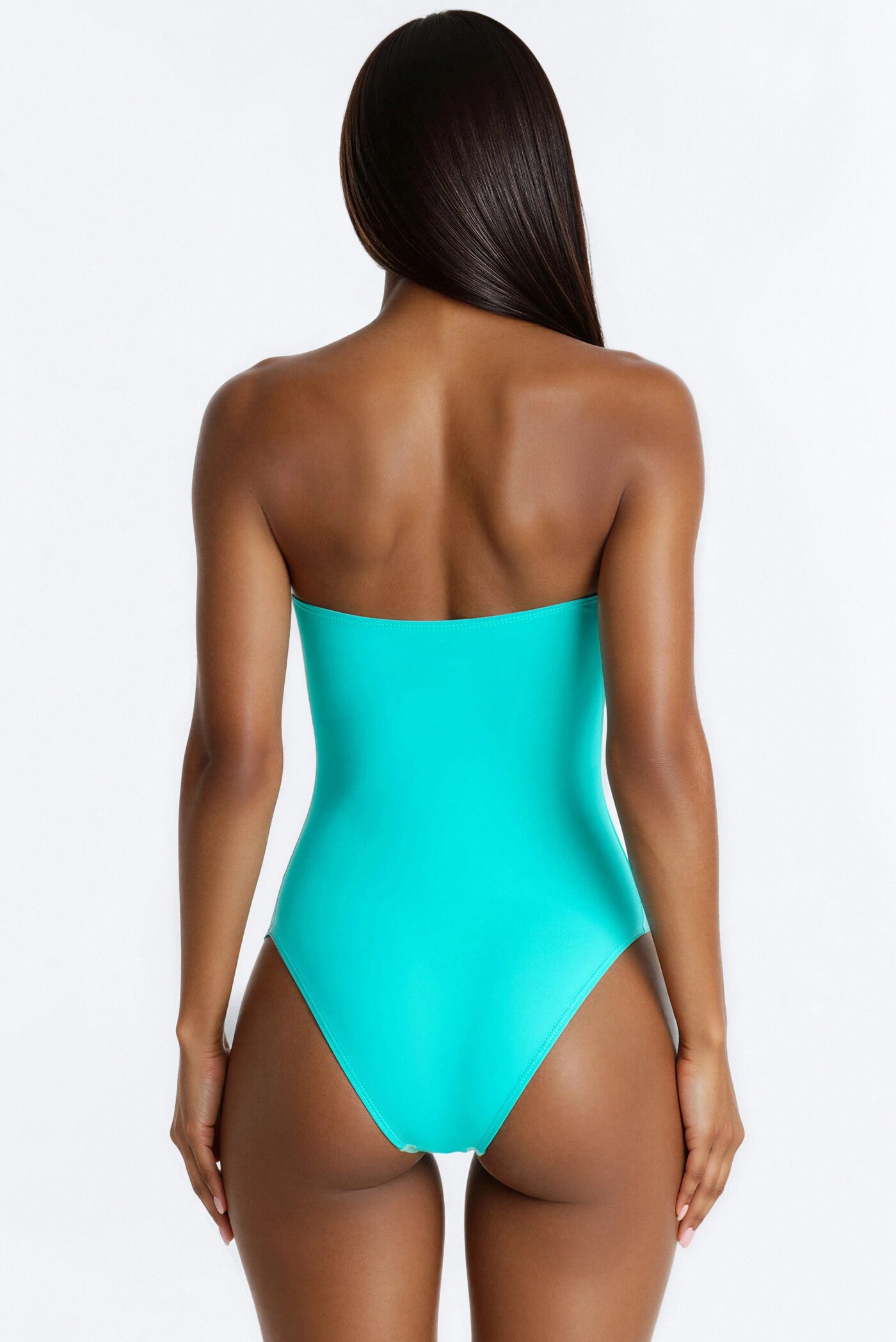 Beach Behavior 1 Piece Strapless Swimsuit - Turquoise