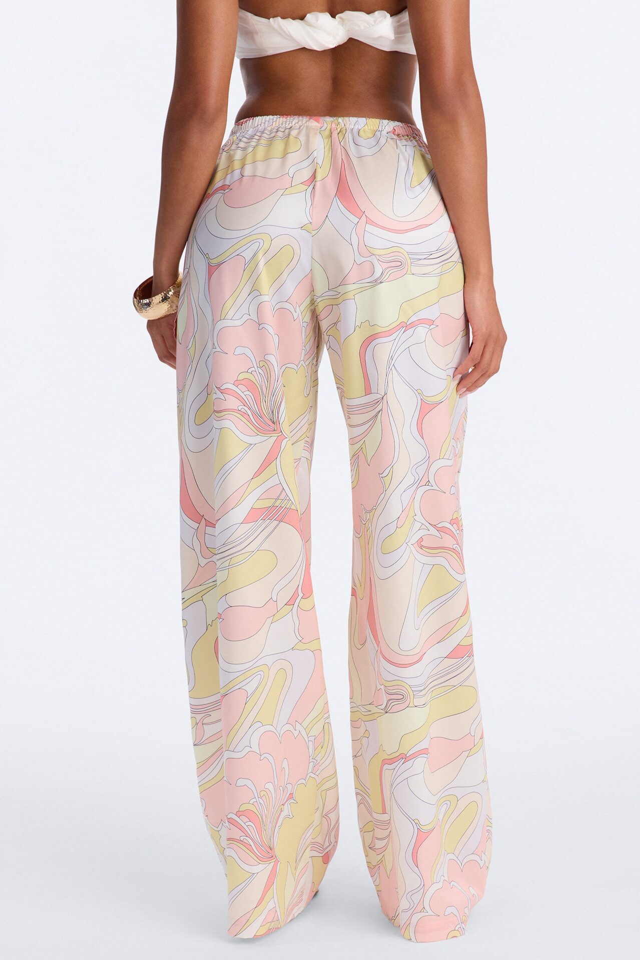 Cordelia Mid Rise Printed Wide Leg Pant - Yellow/combo