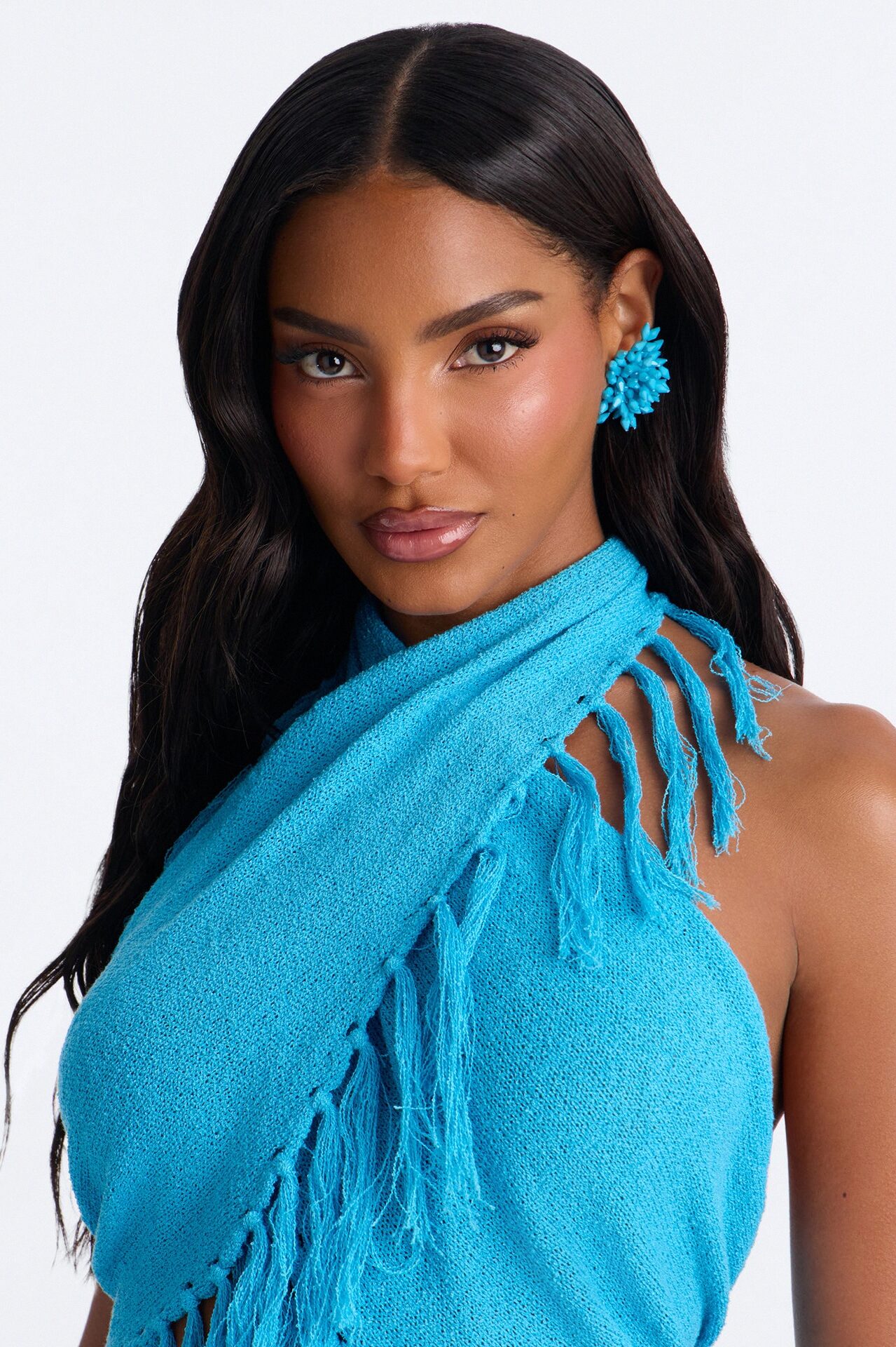 Feel The Rush Beaded Drop Earrings - Turquoise