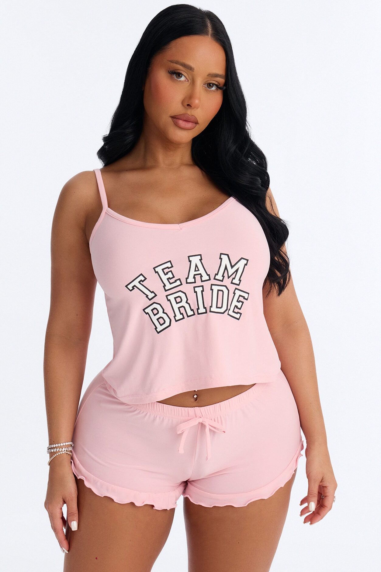 Team Bride Tank & Short PJ Set - Pink