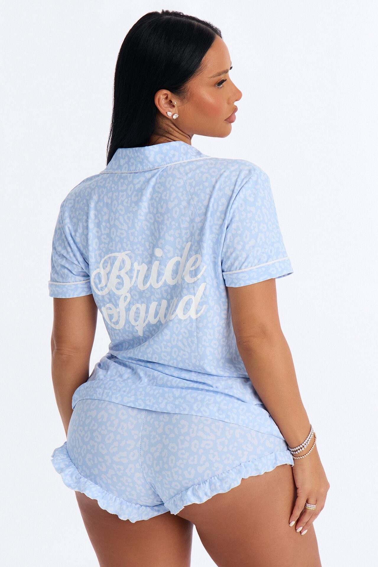 Squad Ready Notch Collar PJ Short Set - Light Blue