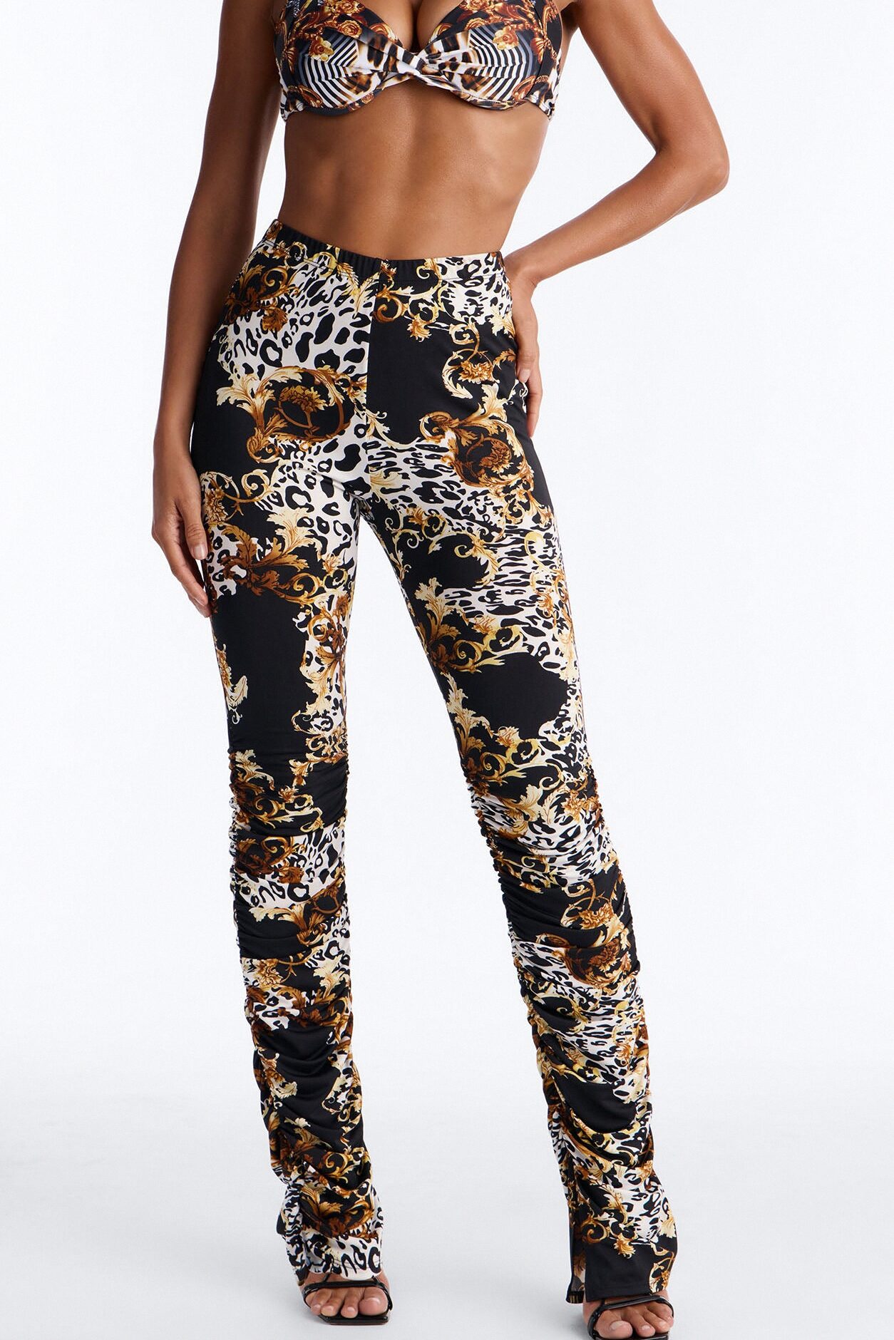 Labeled Luxe Stacked Skinny Pant - Black/combo