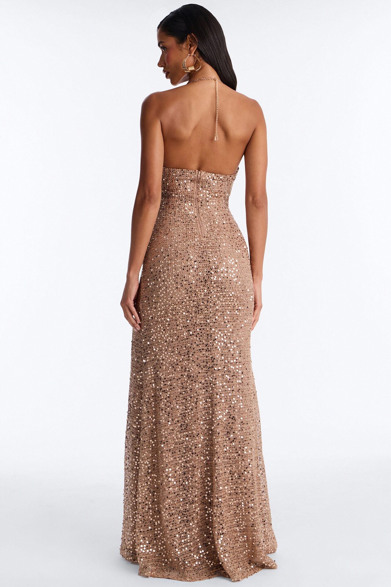 Esme Sequin Gown Maxi - Mocha