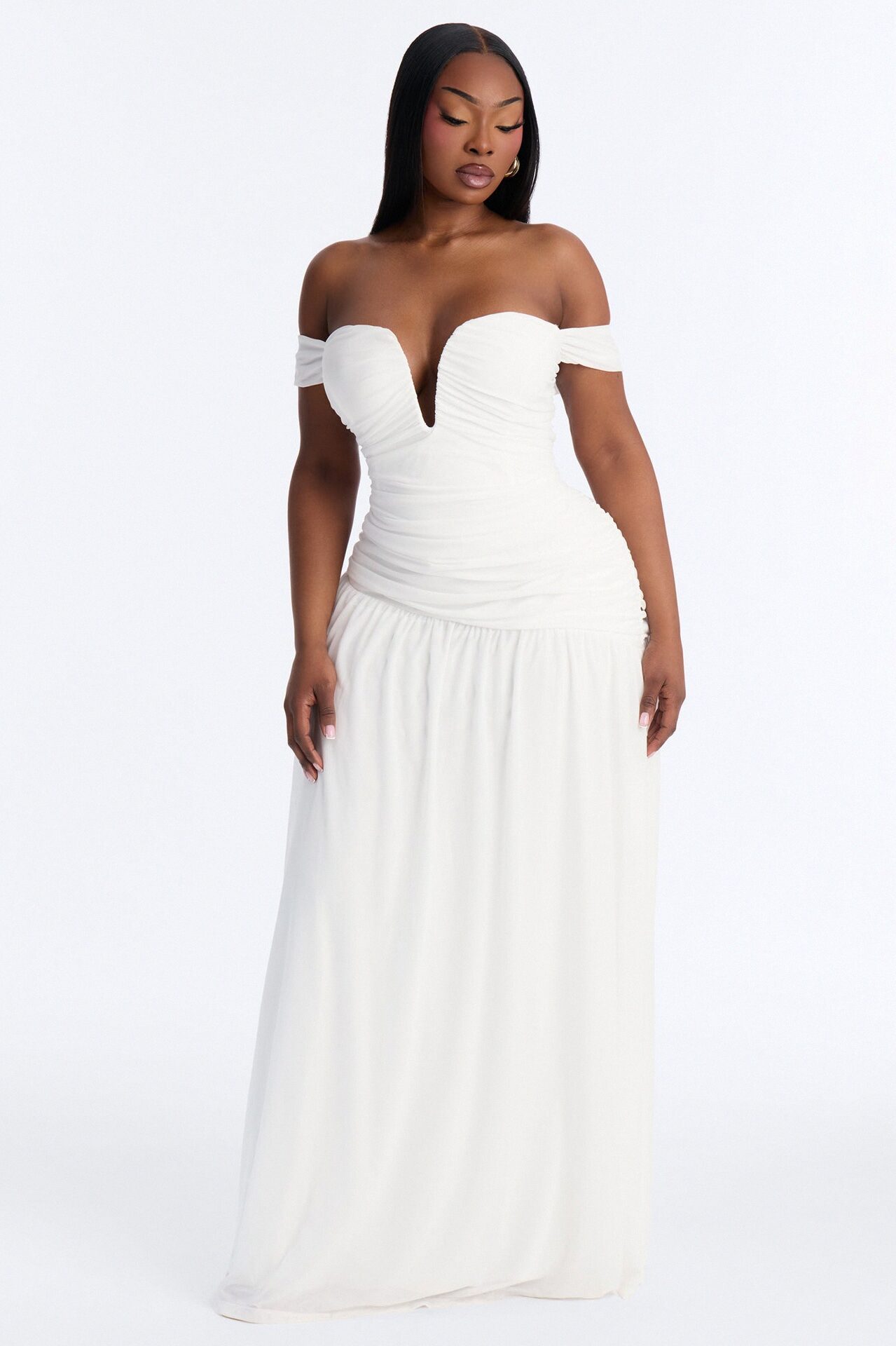 Nice Touch Ruched Gown - Ivory