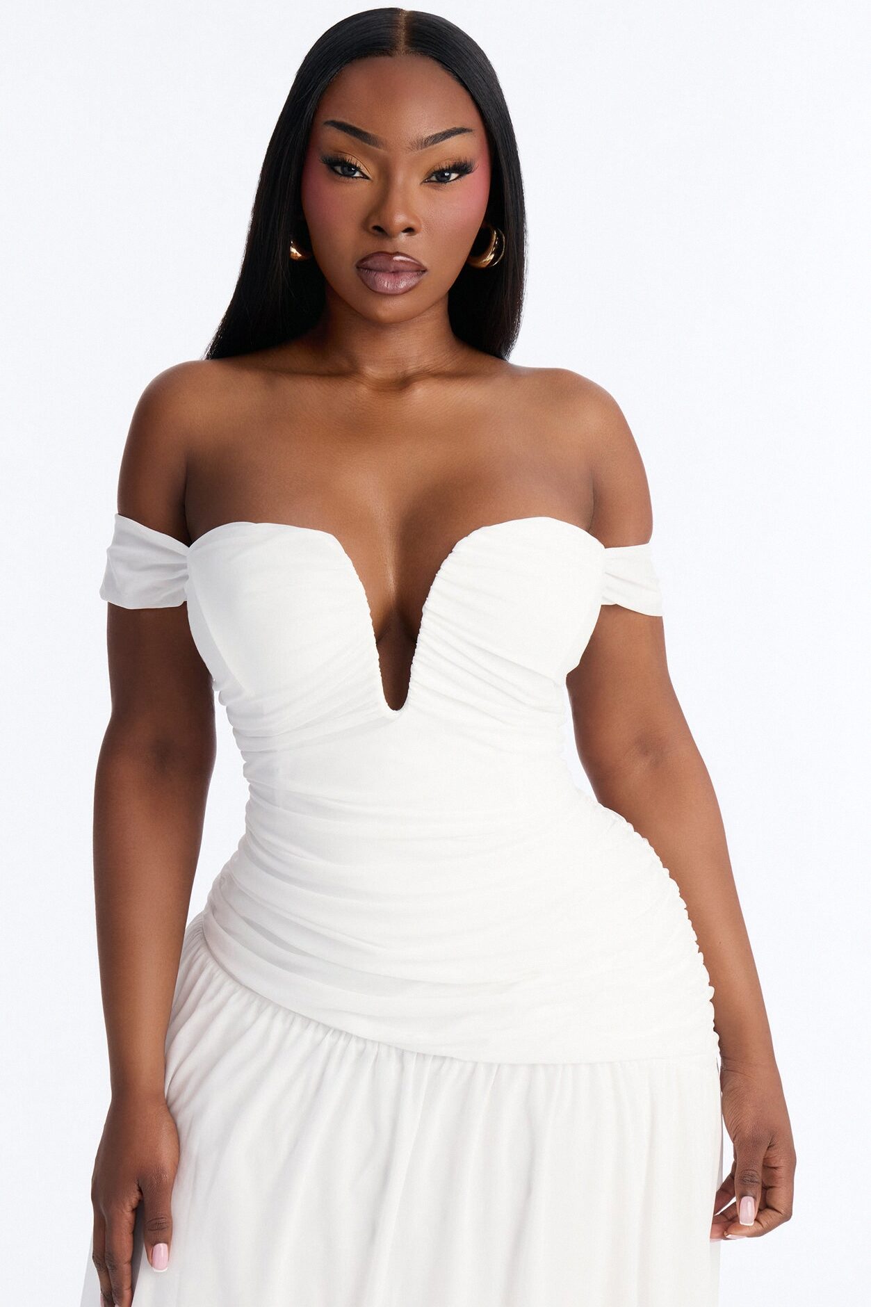 Nice Touch Ruched Gown - Ivory