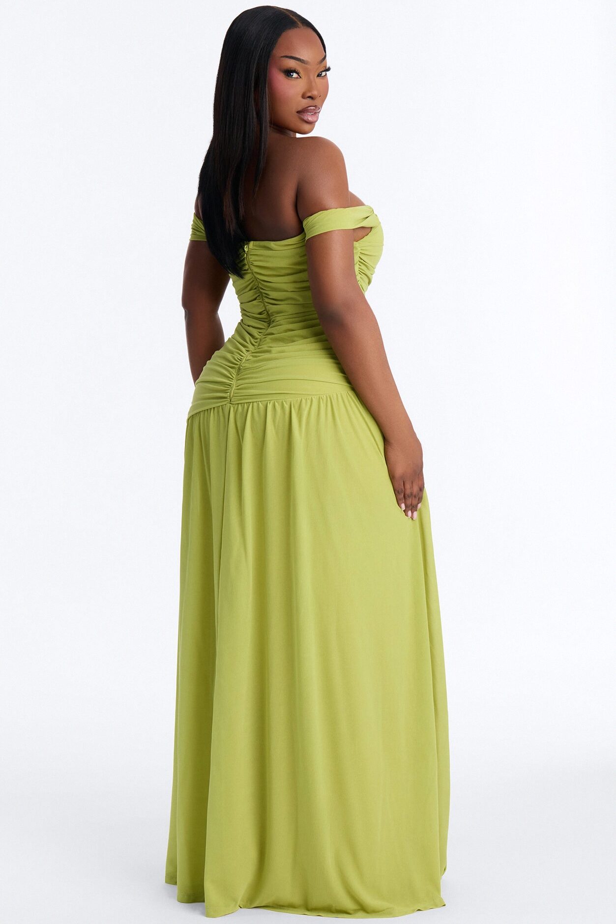 Nice Touch Ruched Gown - Green