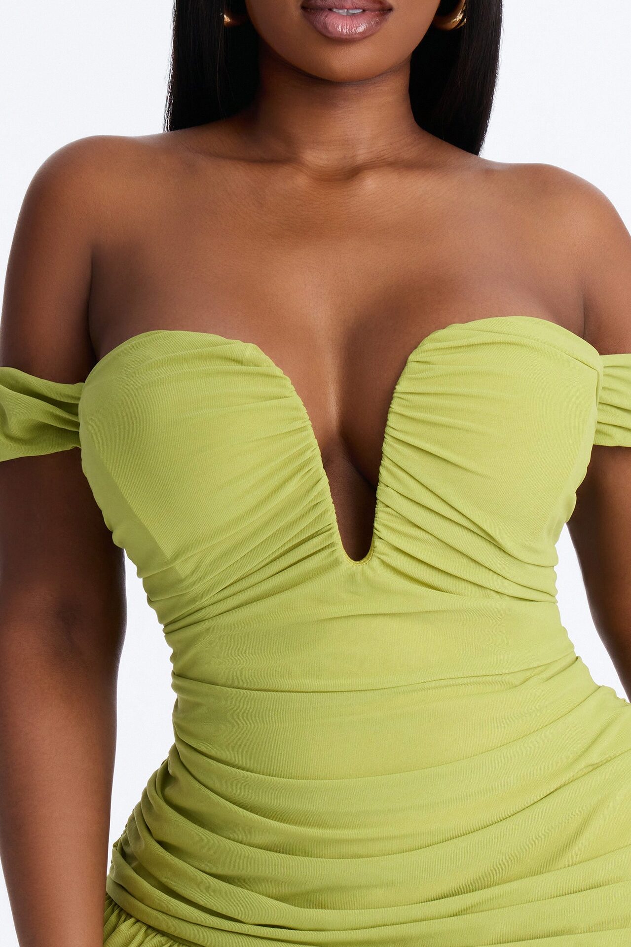 Nice Touch Ruched Gown - Green