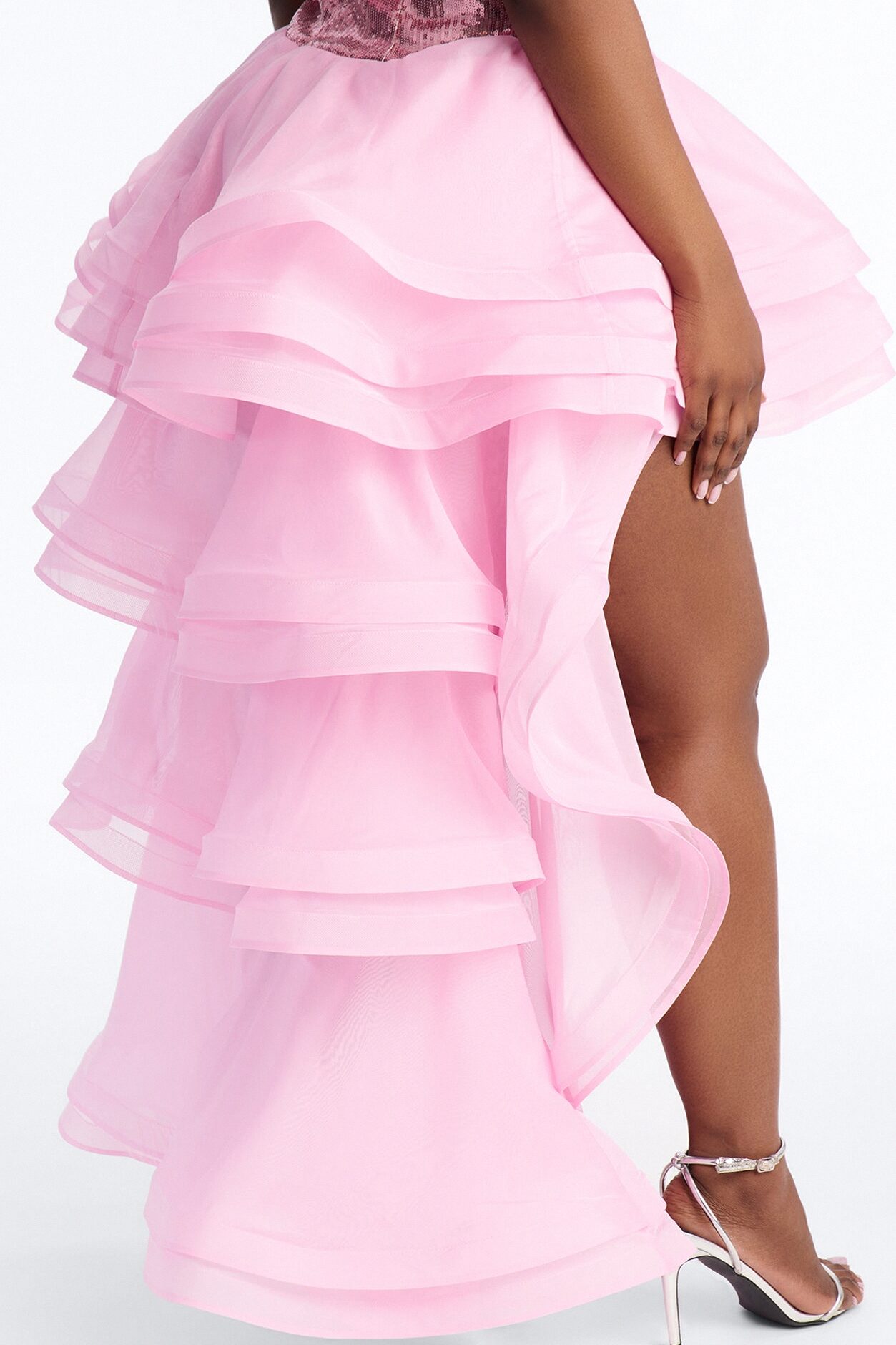 Mila Sequin High Low Gown - Pink