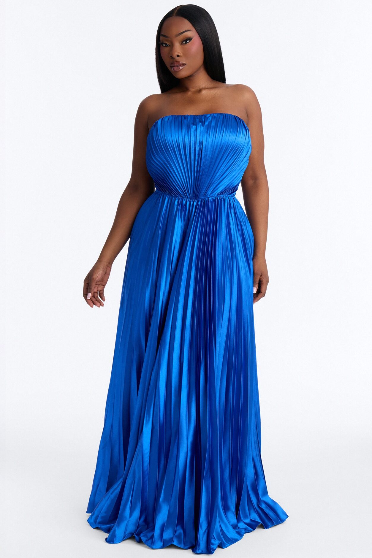 The Royal Babe Pleated Gown - Royal