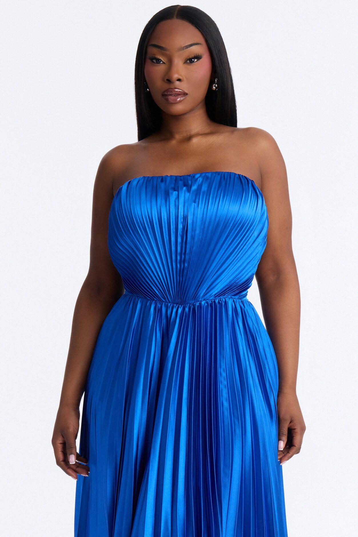The Royal Babe Pleated Gown - Royal