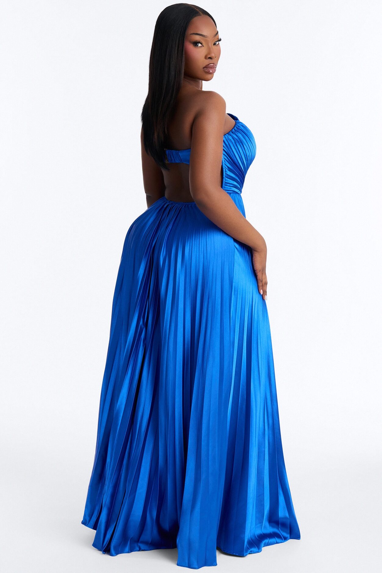 The Royal Babe Pleated Gown - Royal