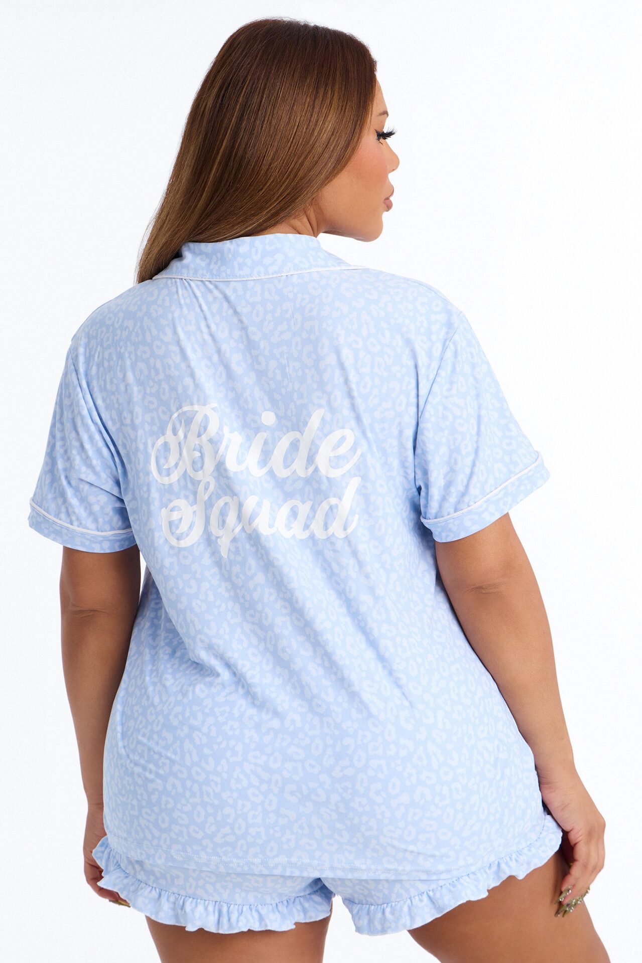 Squad Ready Notch Collar PJ Short Set - Light Blue