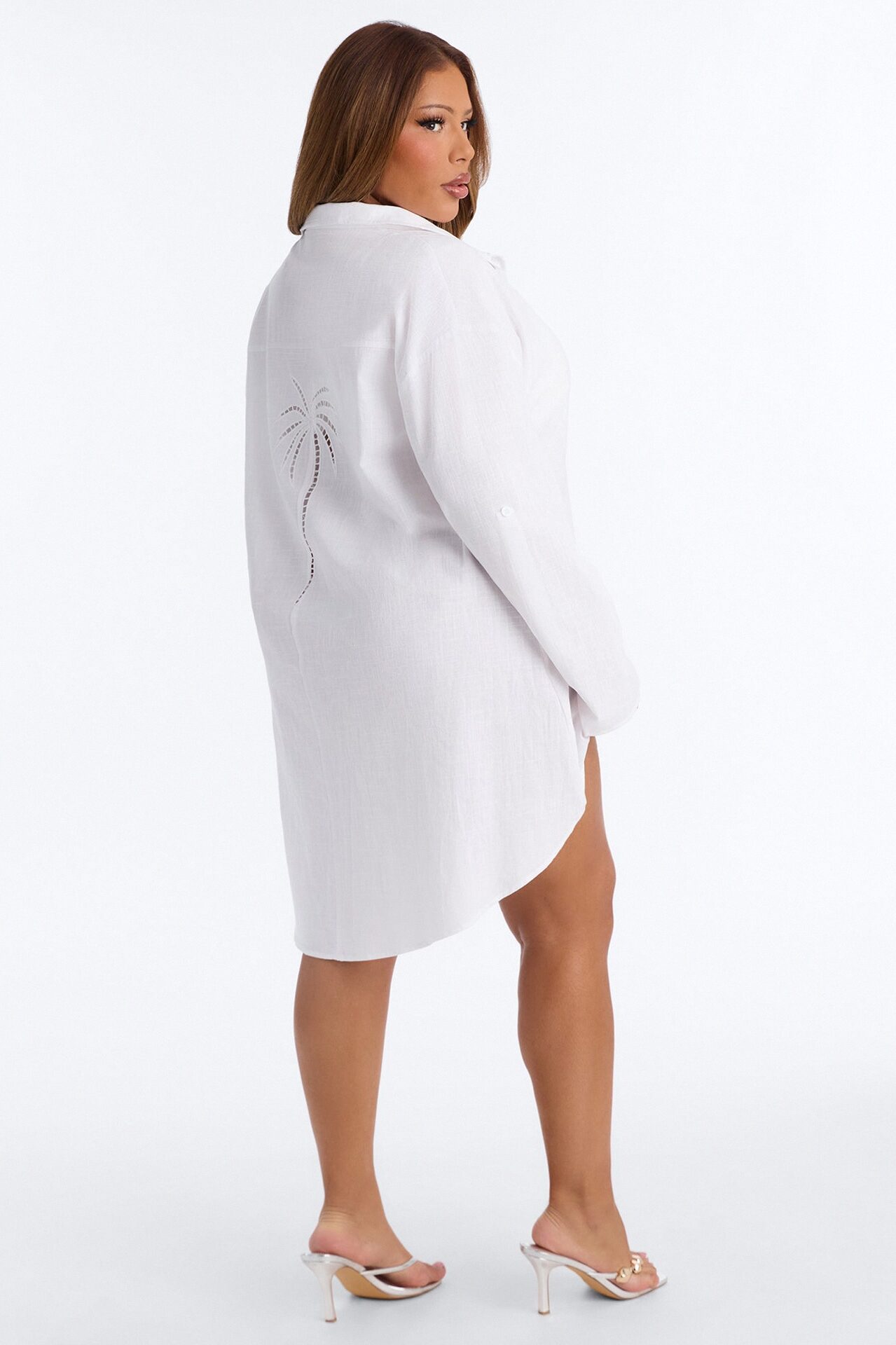 Georgy Swim Button Up Cover Up Dress - White