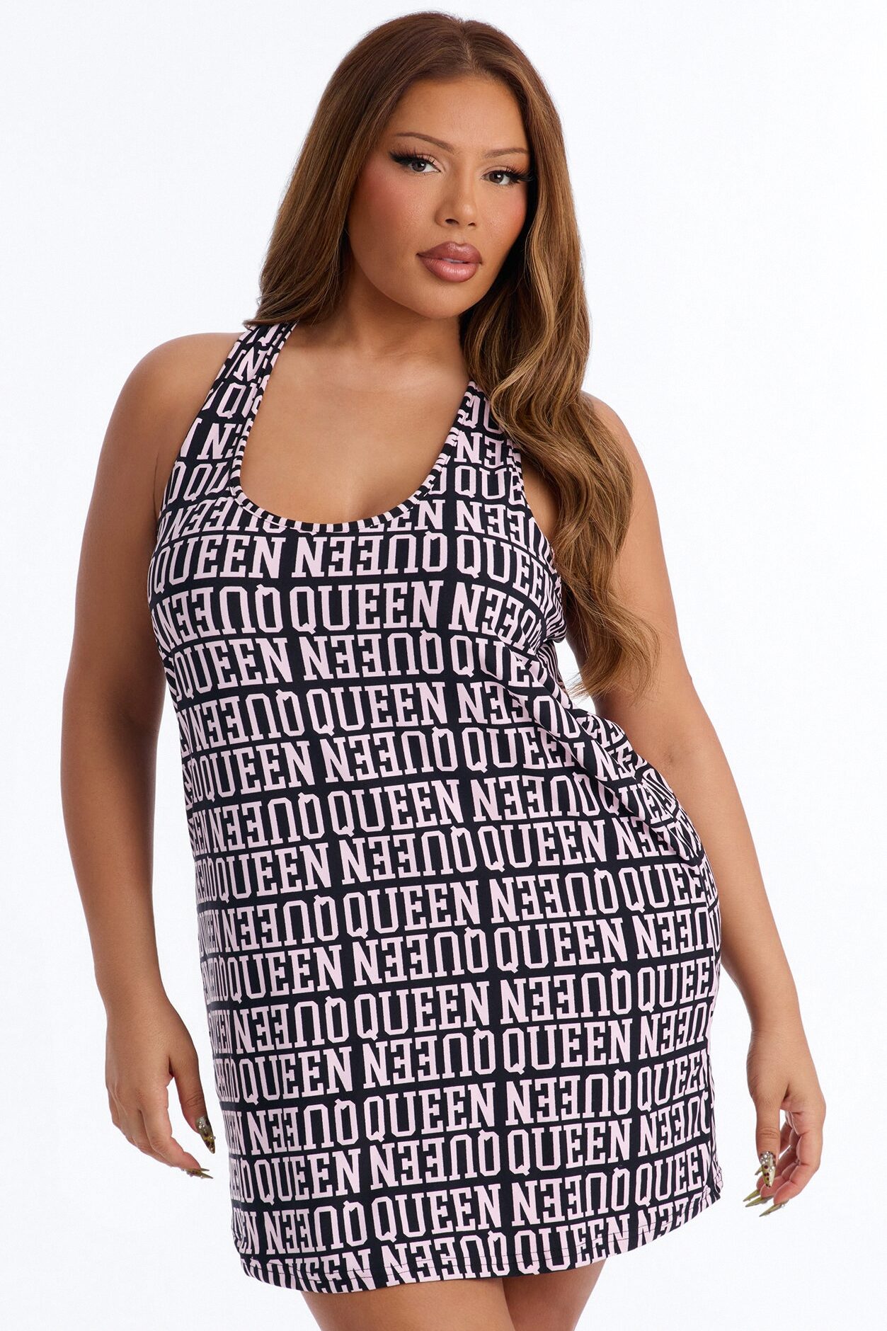Queen Of Sleep PJ Sleep Dress - Black/Pink