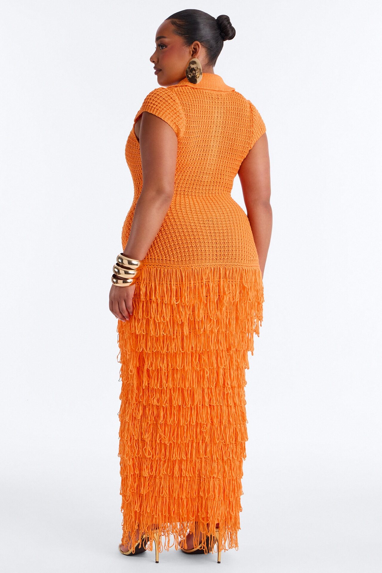 Catalina Crochet Maxi Dress - Orange