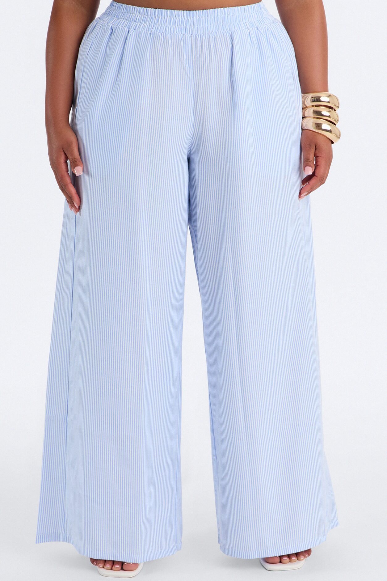 Daily Practice Pinstripe Wrap Waist 2 Piece Pant - Blue
