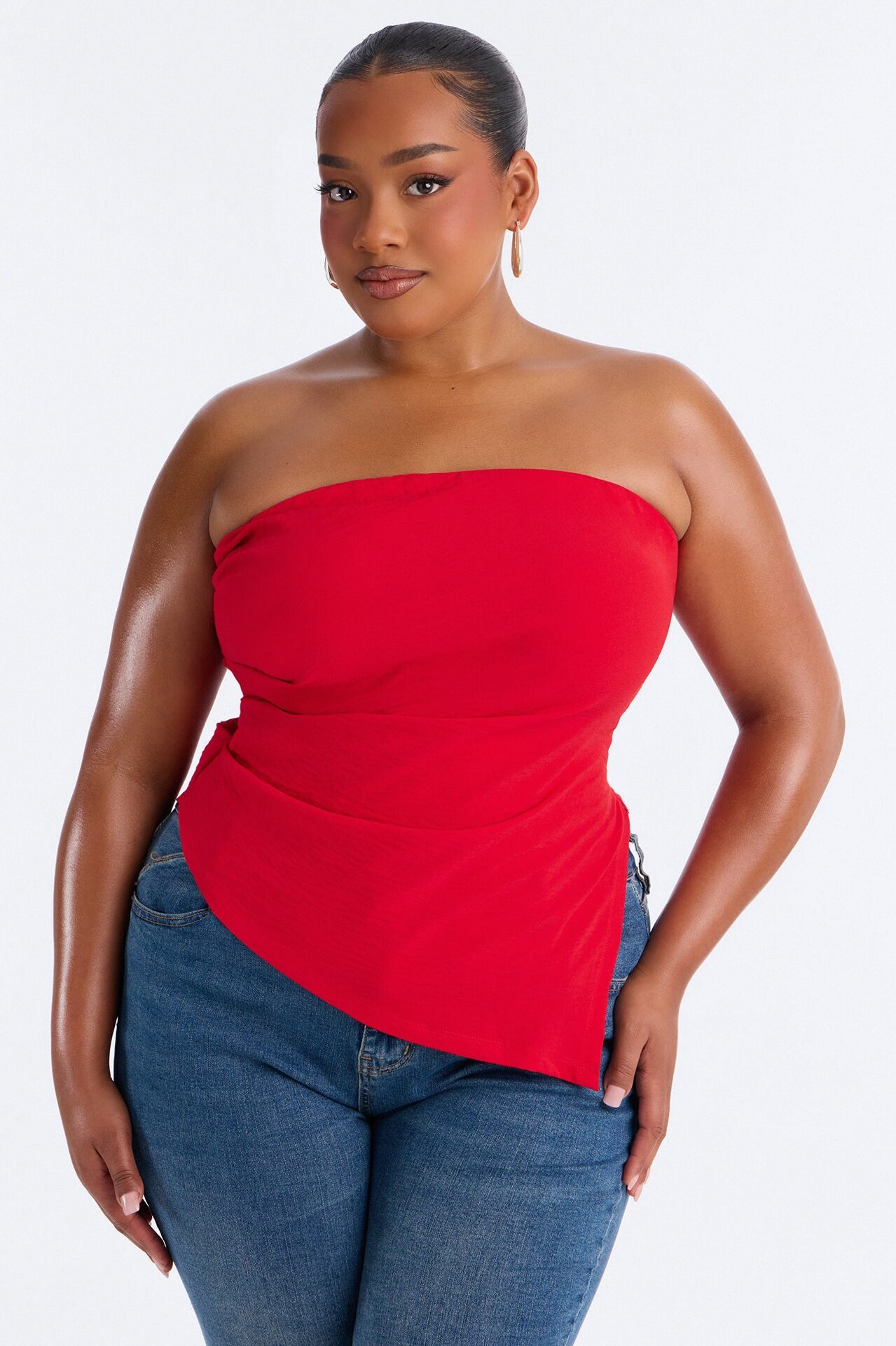 Valerie Asymmetrical Top - Red