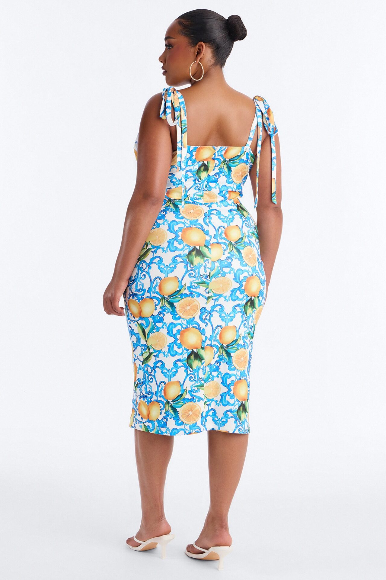 Ciao Bella Lemon Midi Dress - Blue/combo