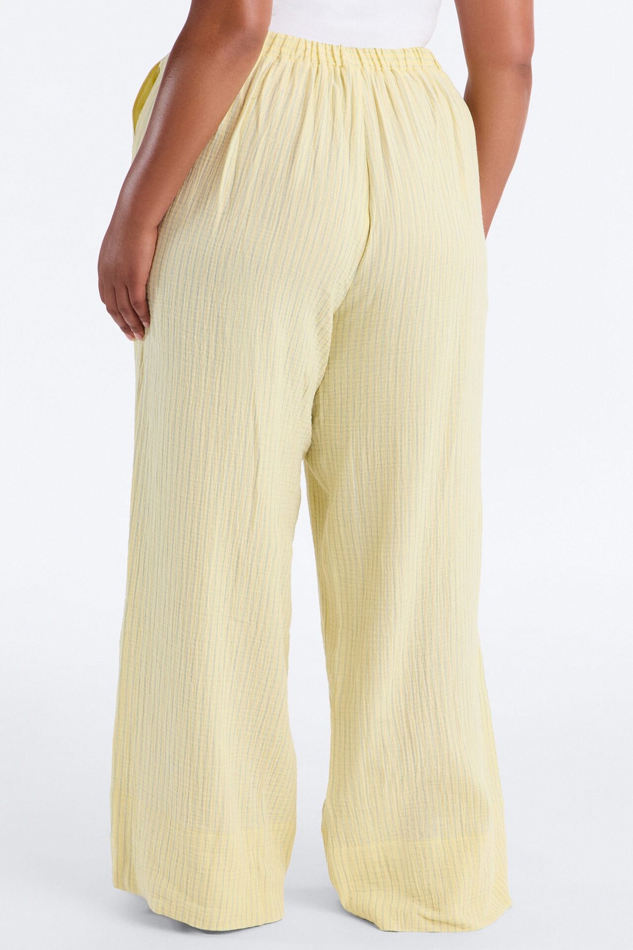 Sunny Haze Wide Leg Gauze Pant - Yellow
