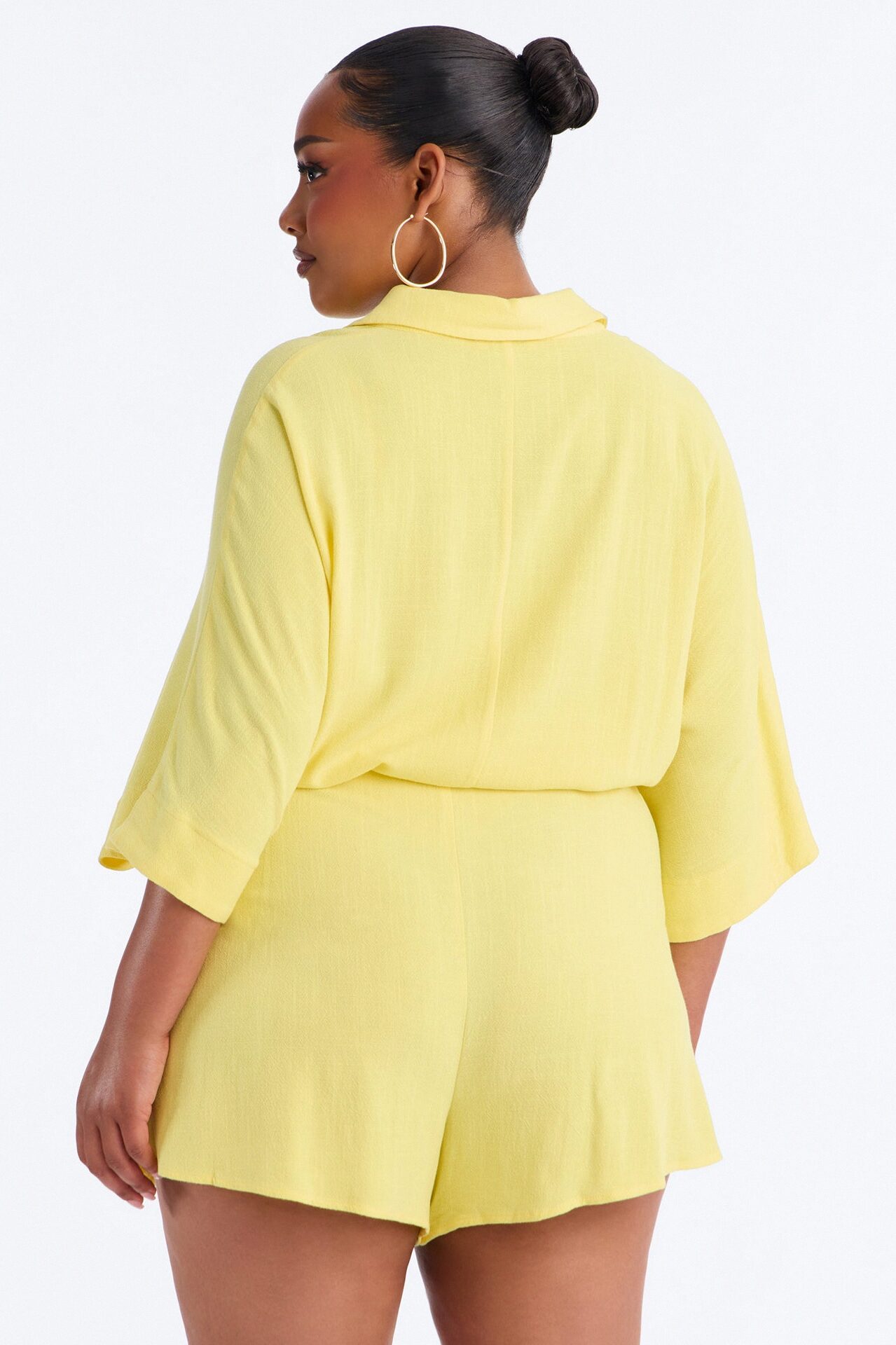 Charlotte Linen Romper - Yellow