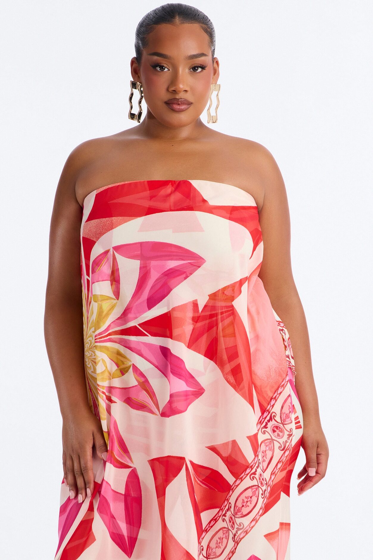 Sasha Flowy Tropical Jumpsuit - Red