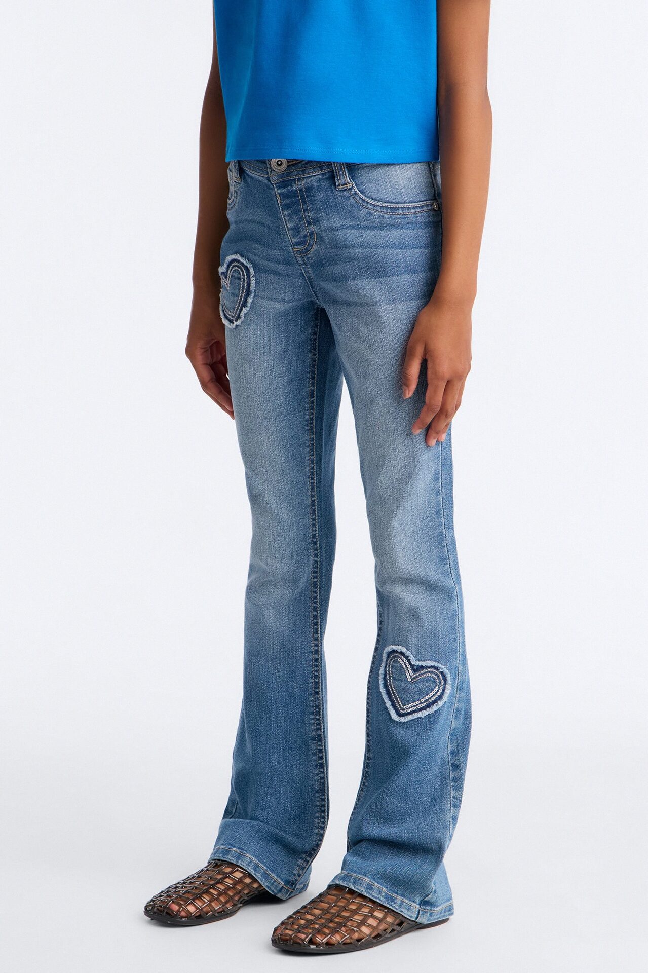 Mini Heart So Full Flare Jeans - Medium Wash
