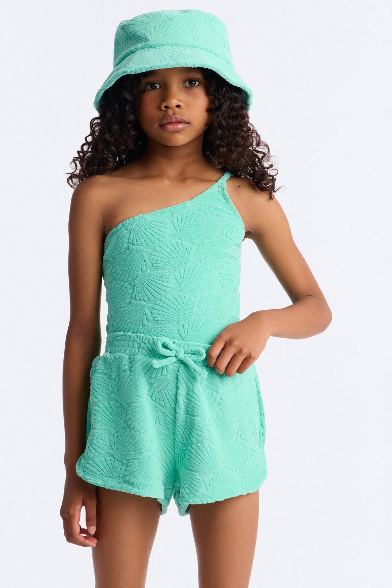 Mini Danielle Terry Cloth 3 Piece Short Set - Mint