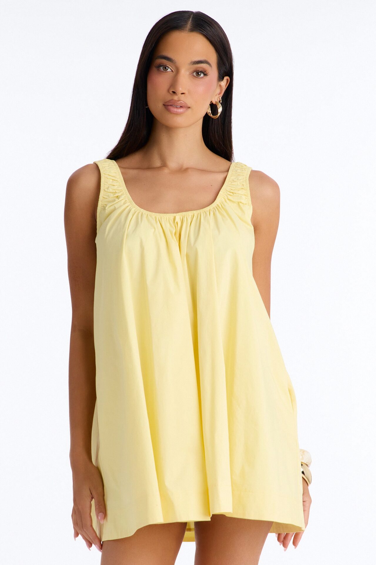Sunshine Poplin Mini Dress - Yellow