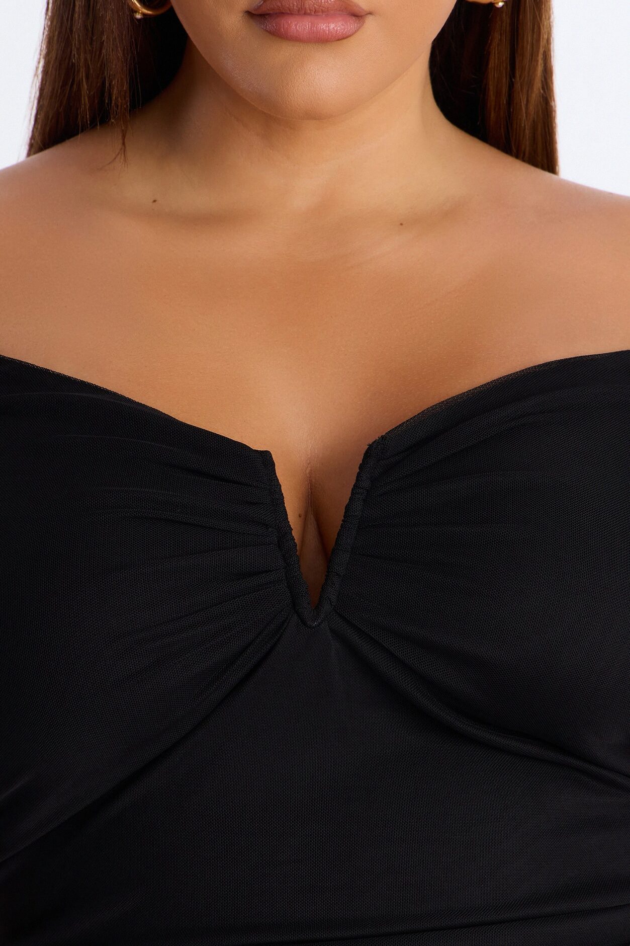 The Finer Things Mesh Short Sleeve Bodysuit - Black