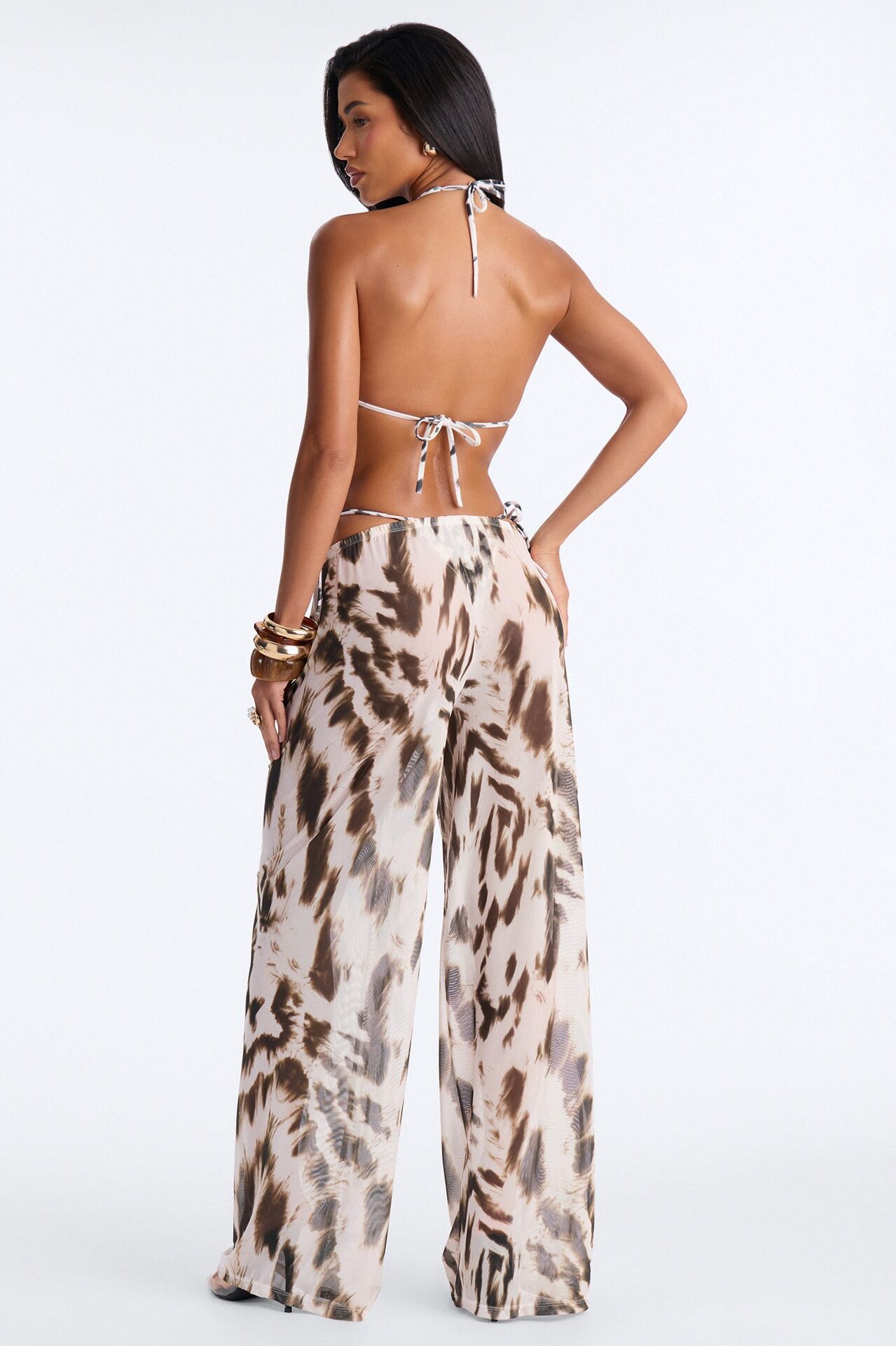 No One Does It Better Bikini And Coverup Pants - White/combo