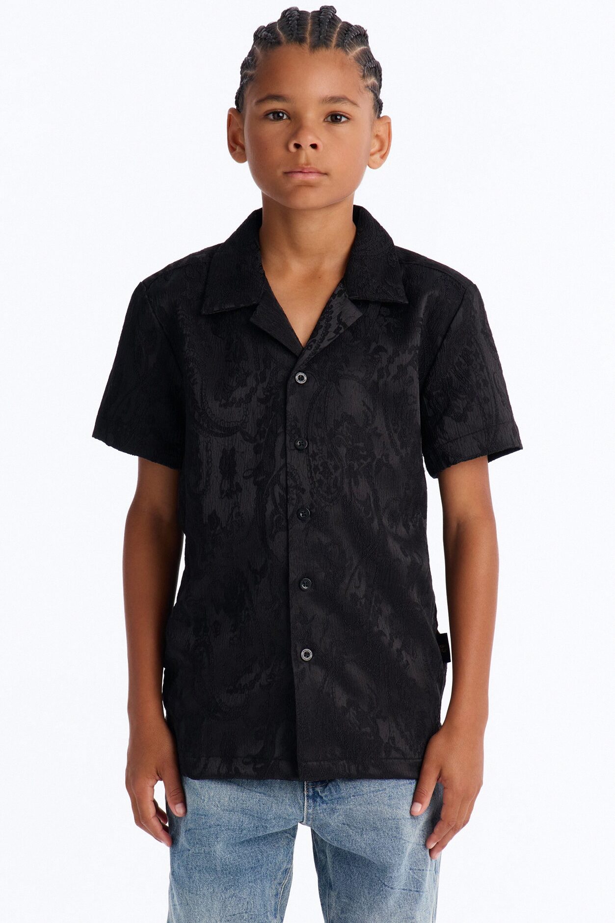 Mini Great Day Button Down Shirt - Black