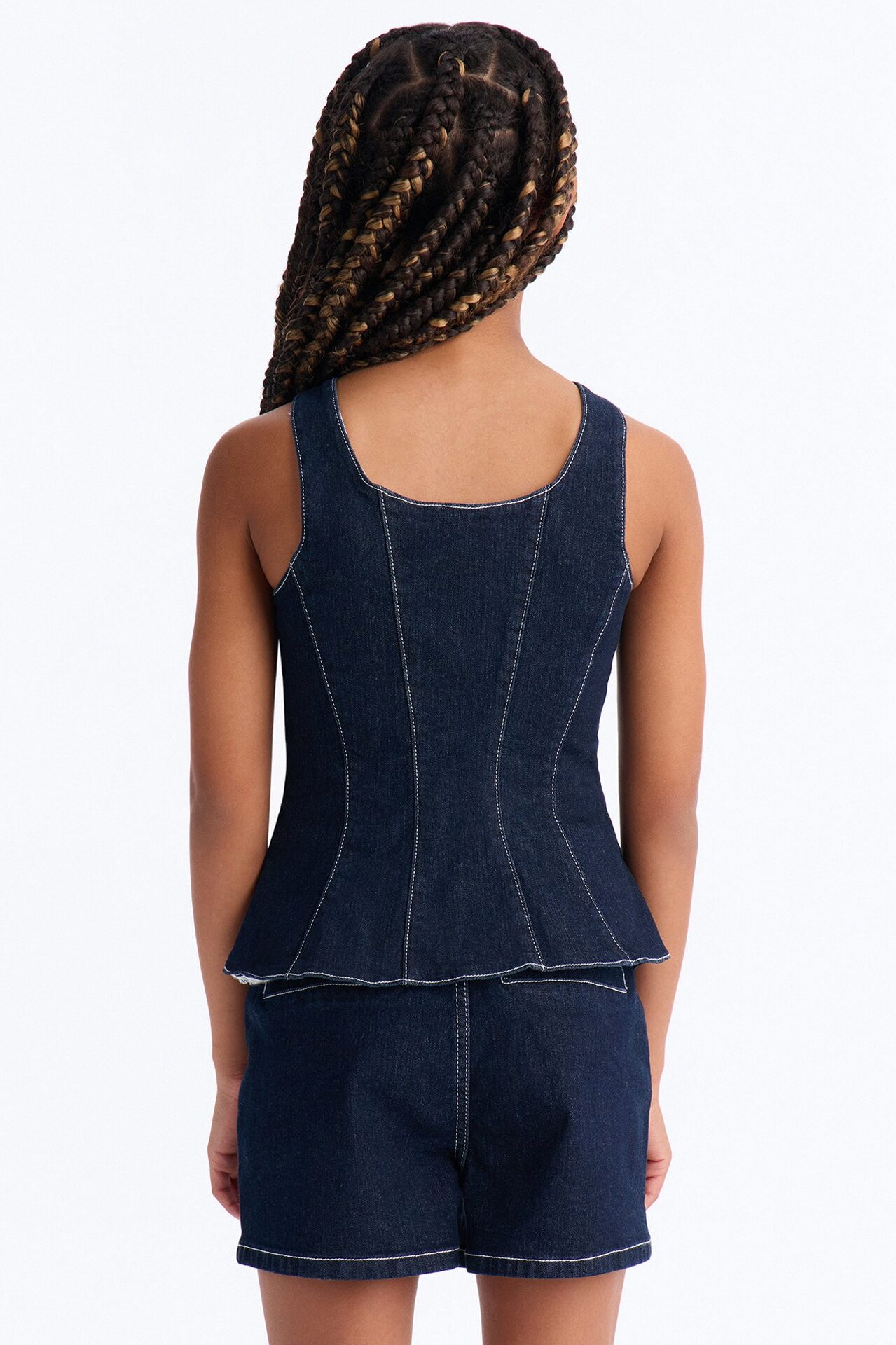Mini Ava Denim Short Set - Dark Wash