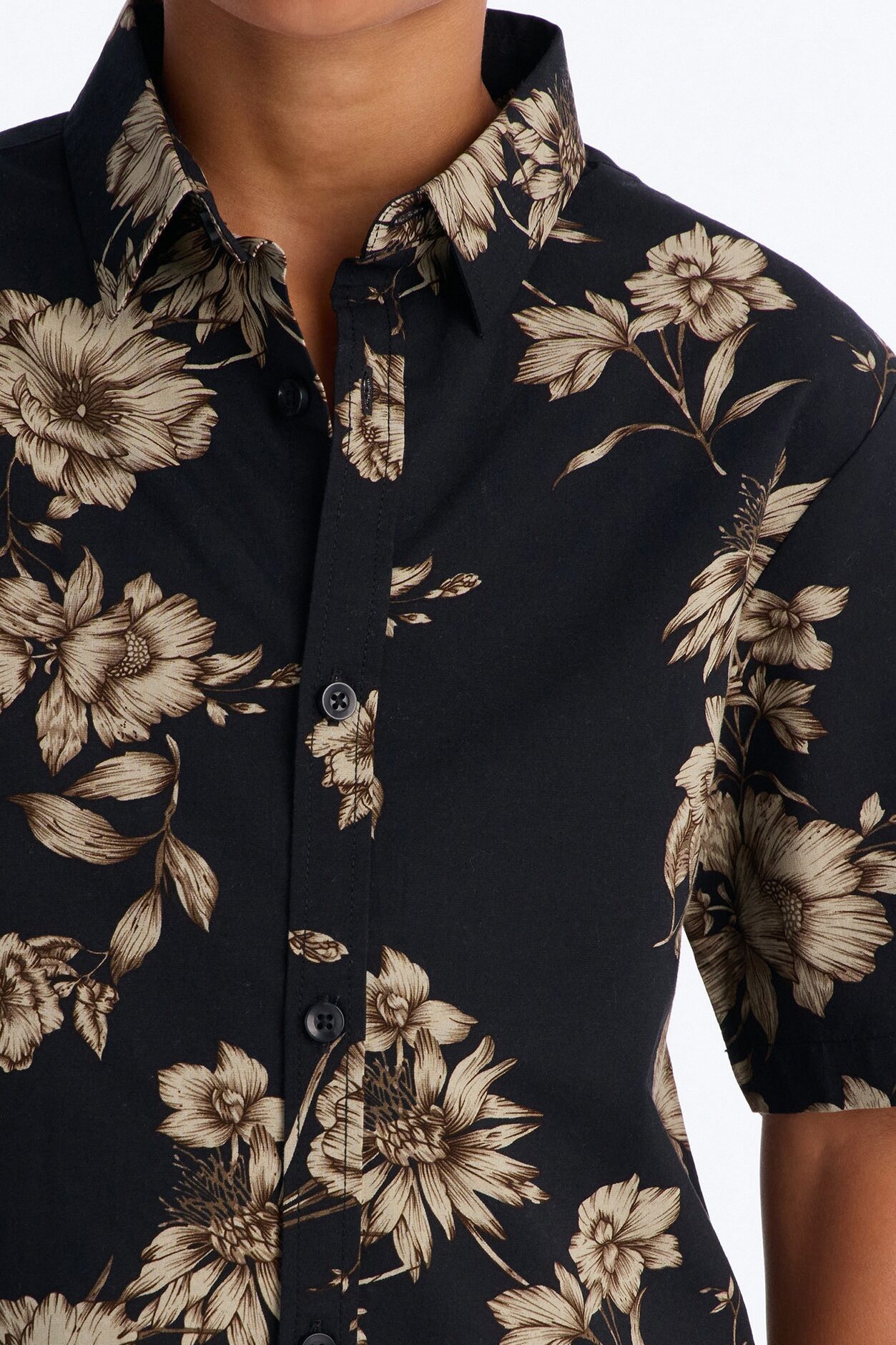 Mini I'm Optimistic Button Down Shirt - Black