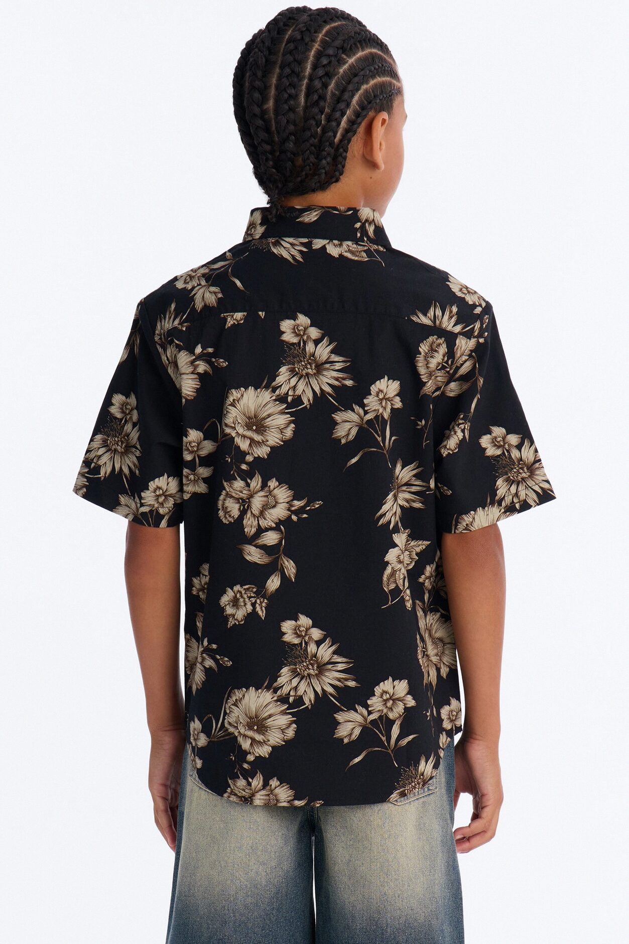 Mini I'm Optimistic Button Down Shirt - Black