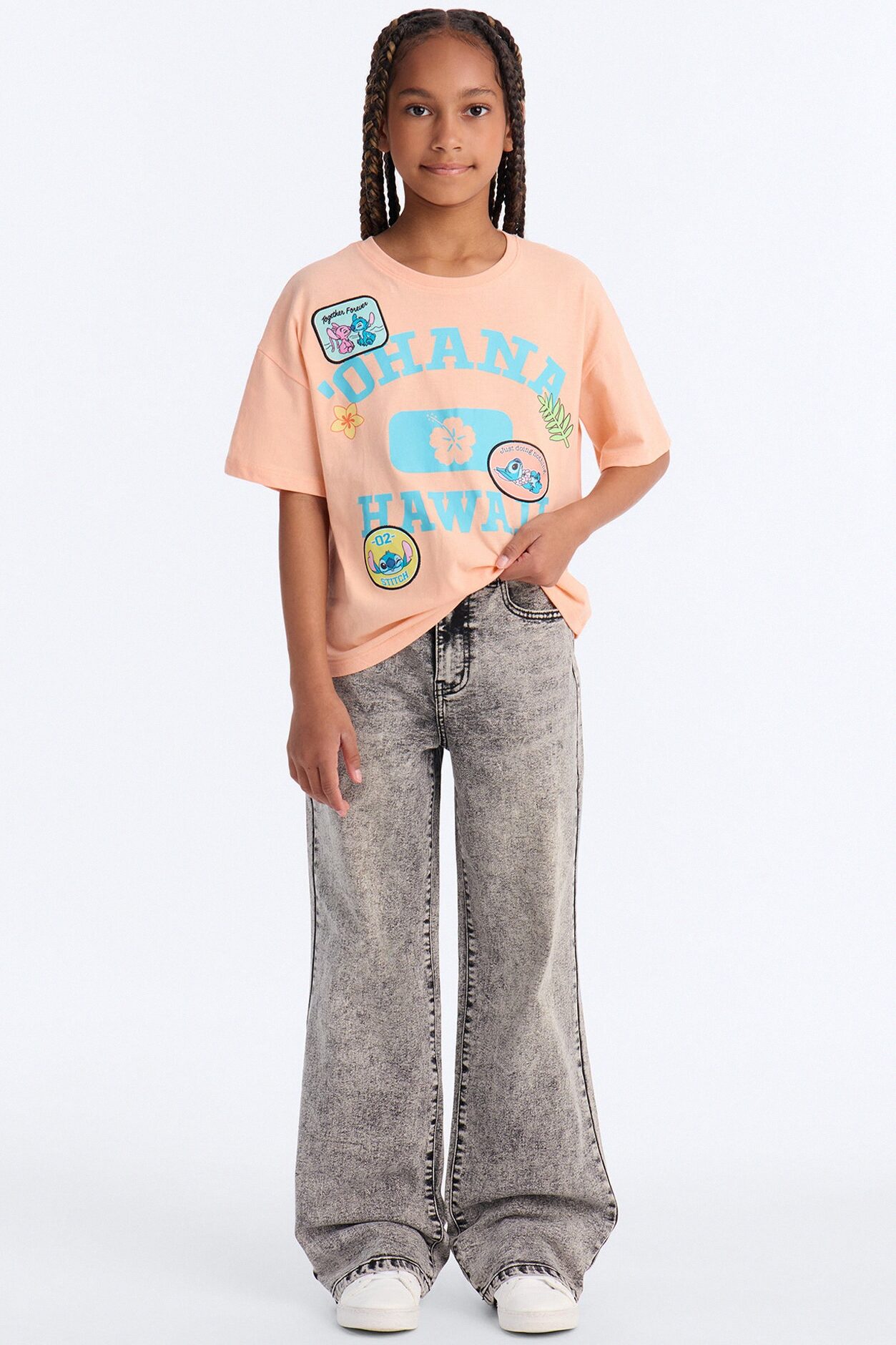 Mini Vita Low Waist Stretch Baggy Jeans - Grey