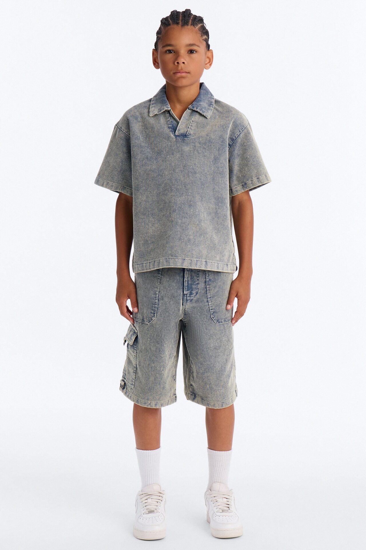 Mini Ohio Corduroy Baggy Short - Blue