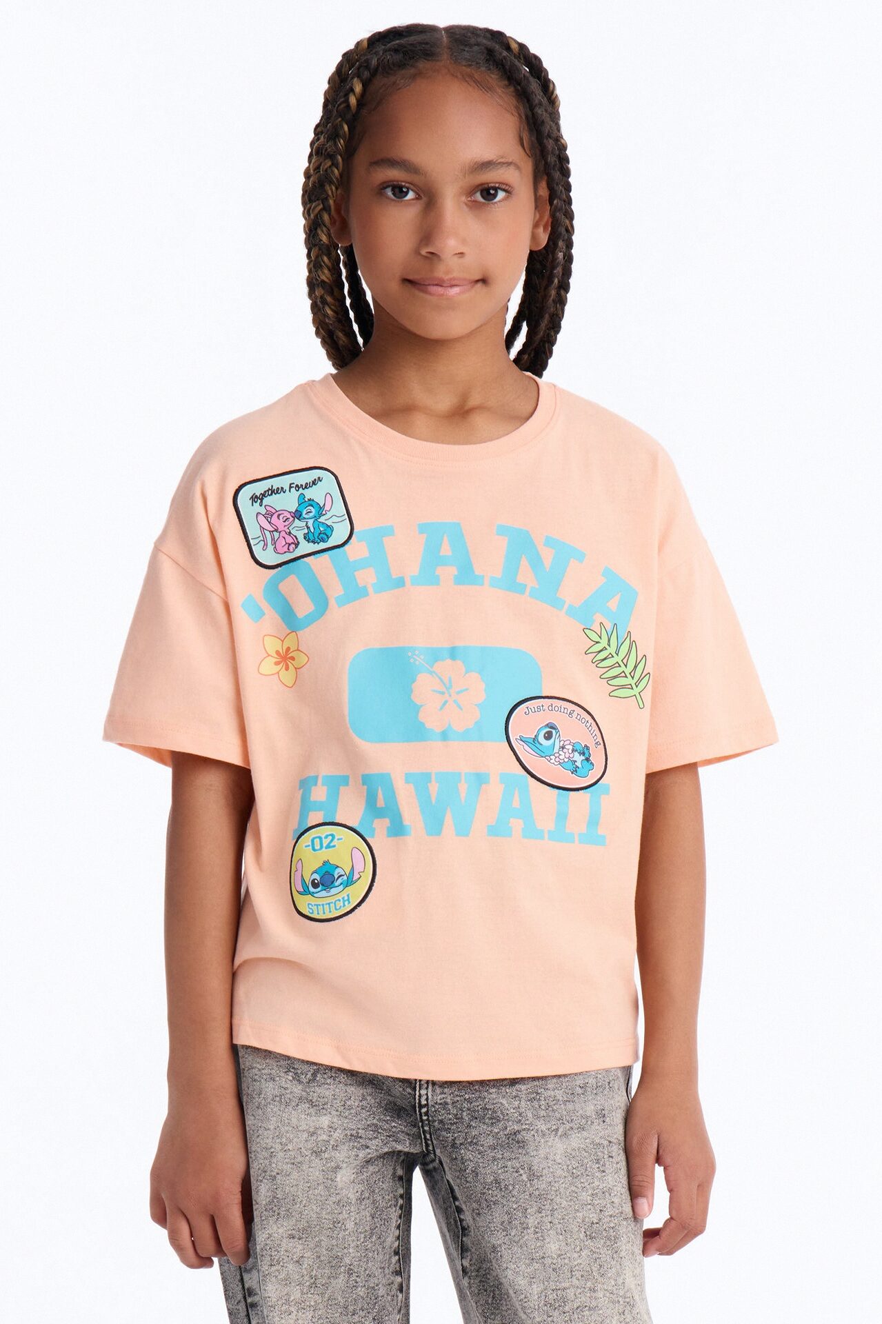 Mini Stitch Kaua'i Short Sleeve Tee - Peach